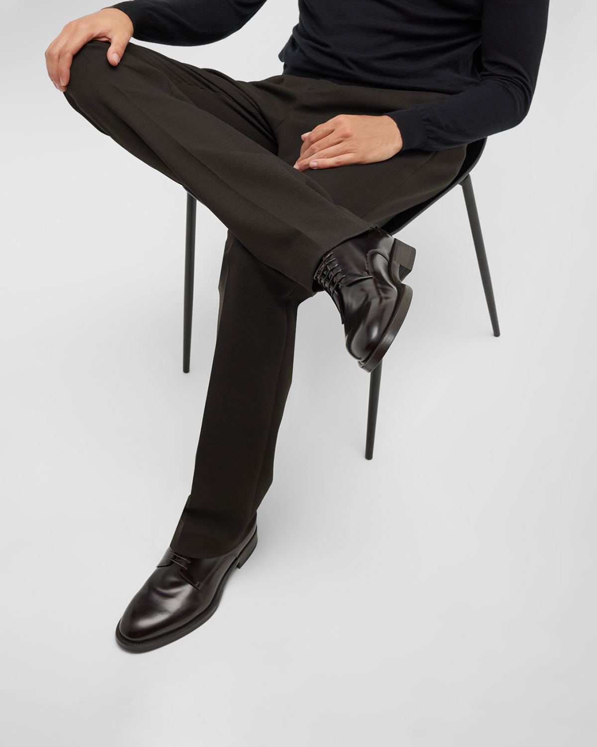 Giorgio Armani Men 's Leather Derby Shoes