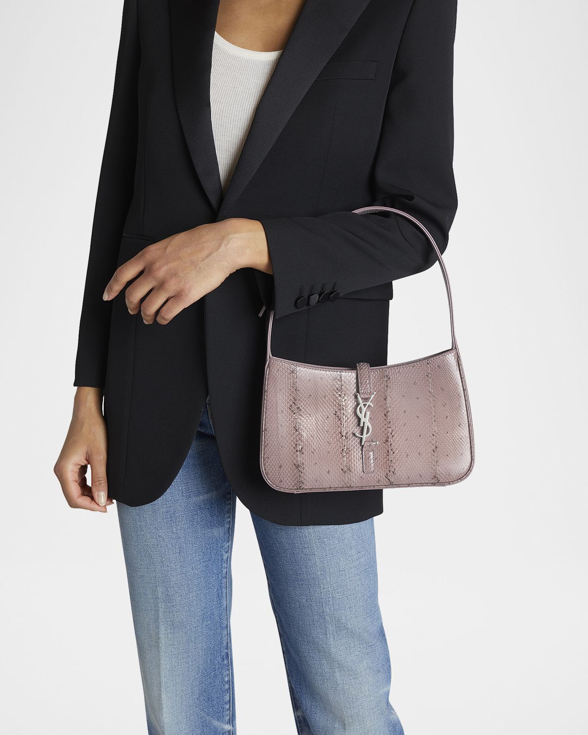 Saint Laurent Le 5 A 7 Shoulder Bag in Lizard