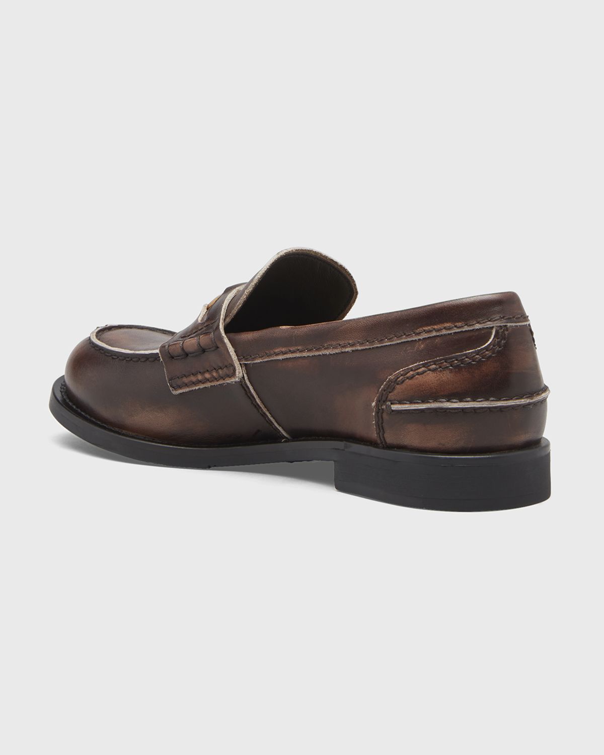 Miu Miu Leather Coin Penny Loafers