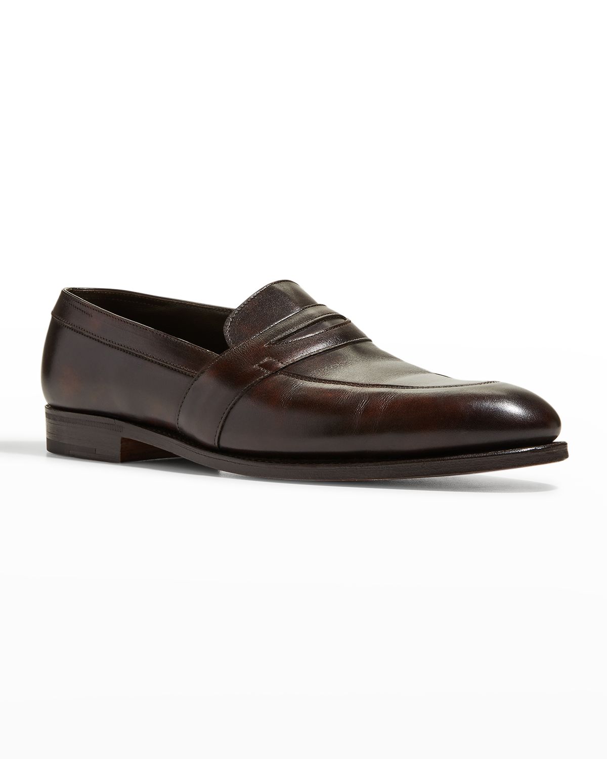 John Lobb Men 's Adley Leather Penny Loafers