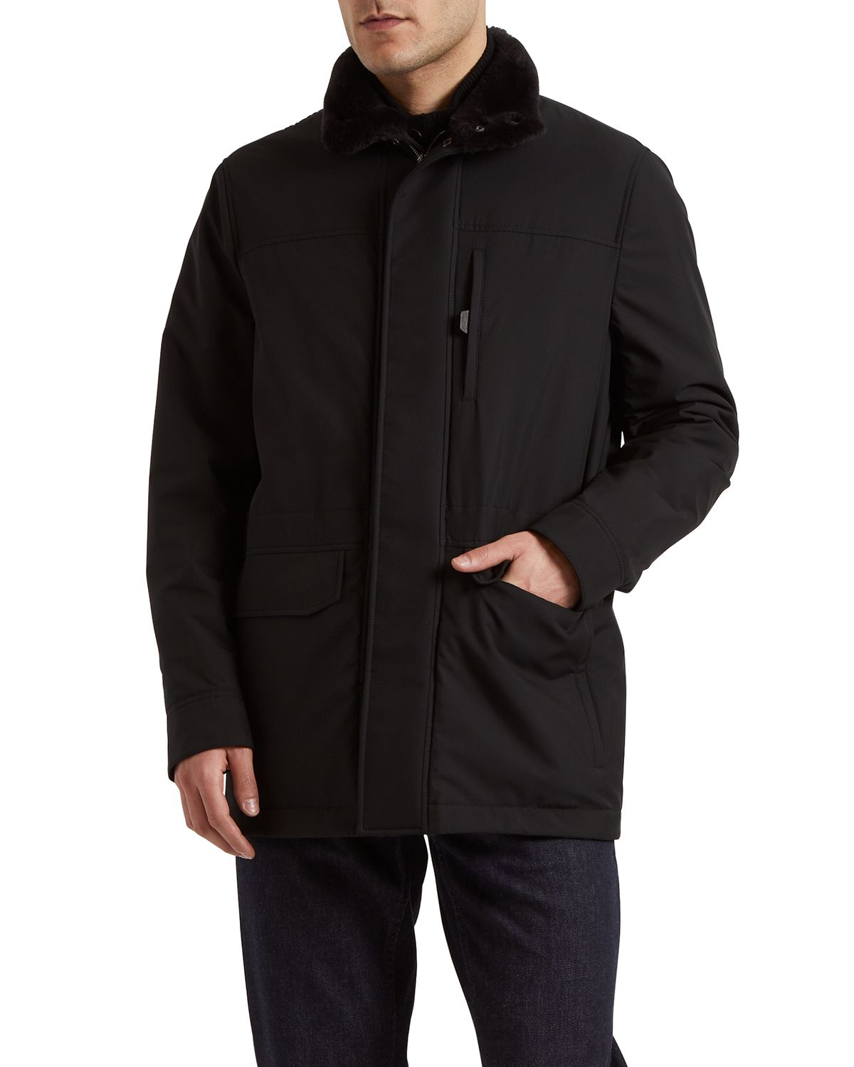 Brioni Men 's Shearling Collar Field Jacket