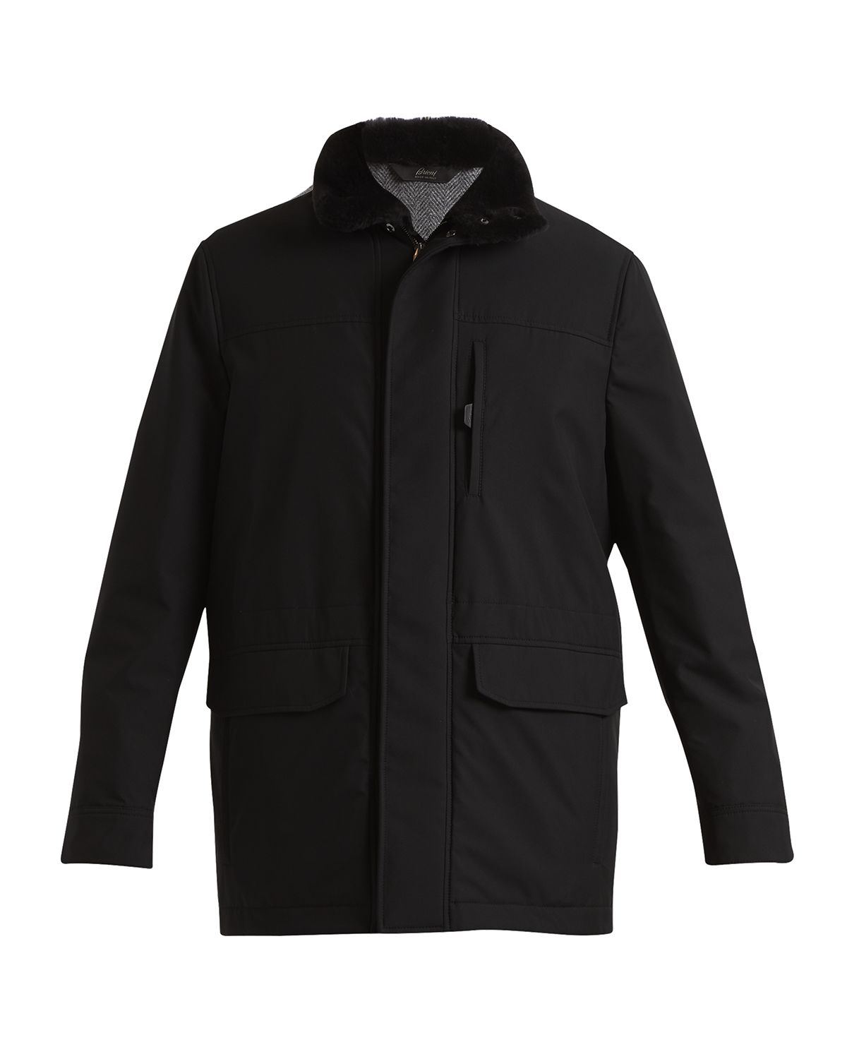 Brioni Men 's Shearling Collar Field Jacket