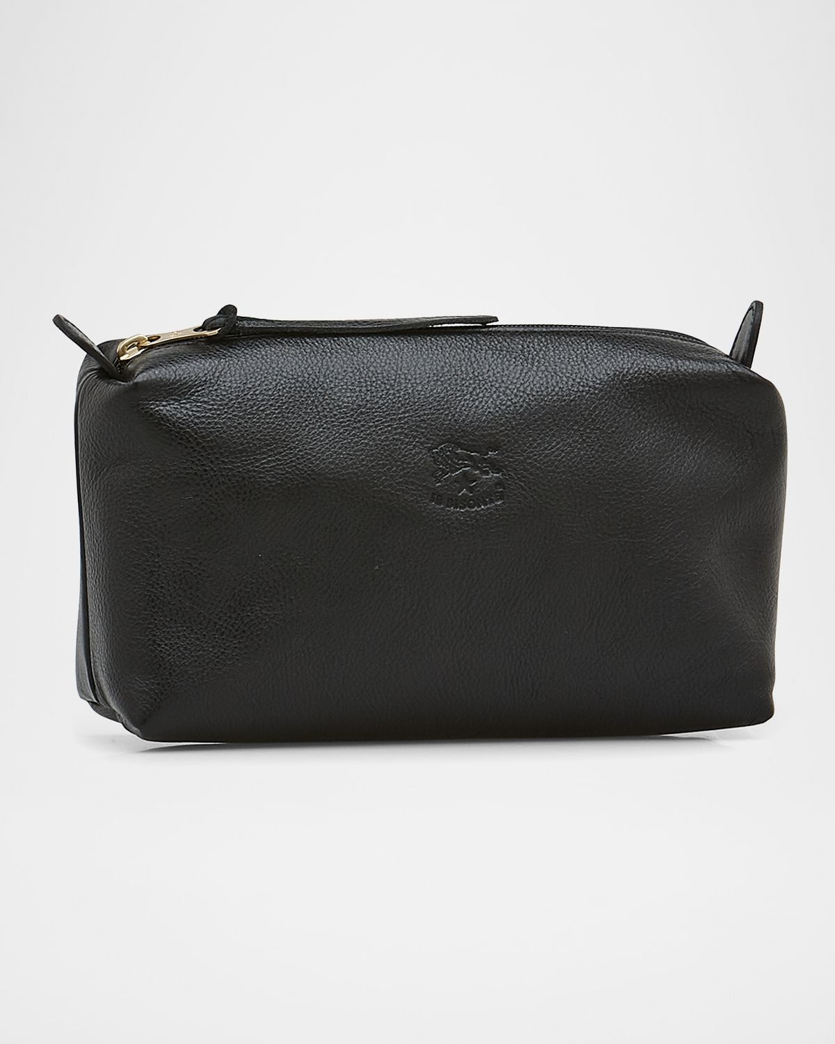 Il Bisonte Classic Zip Leather Cosmetic Bag