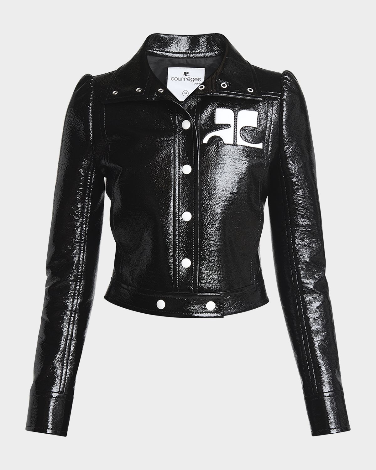 Courreges Textured Vinyl Crop Jacket
