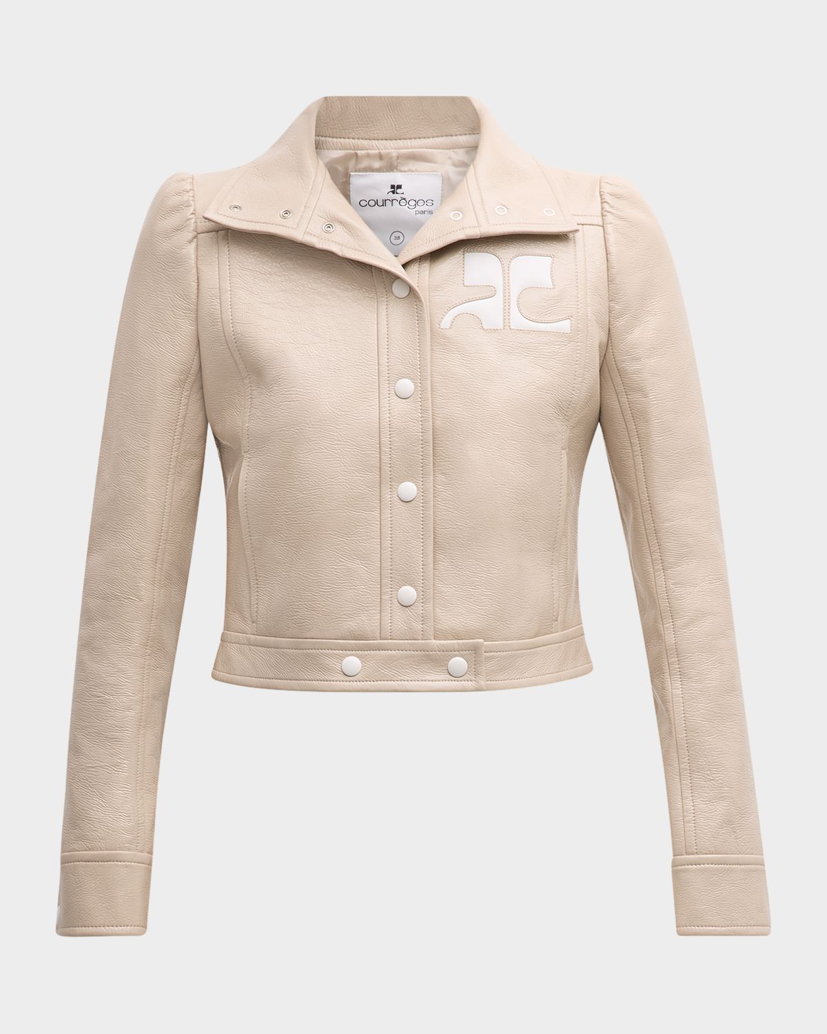 Courreges Textured Vinyl Crop Jacket