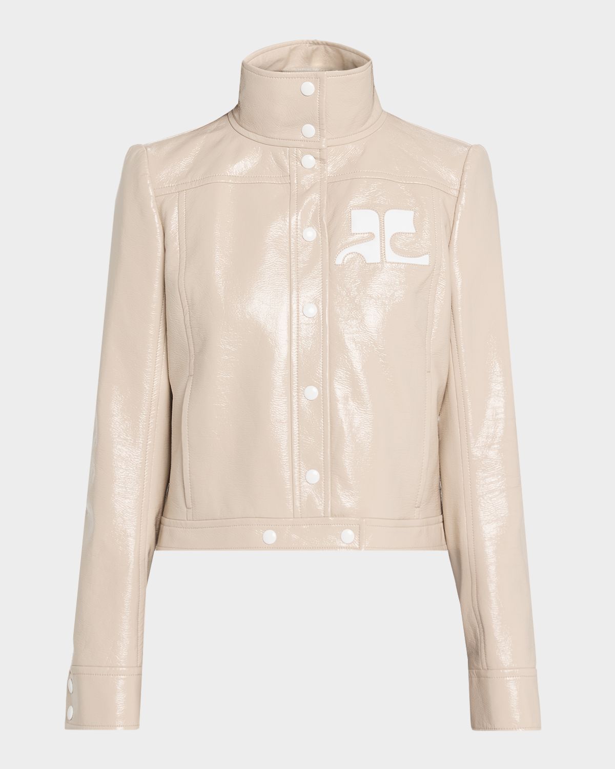 Courreges Textured Vinyl Crop Jacket