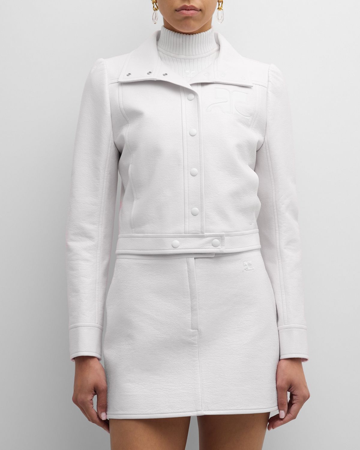 Courreges Textured Vinyl Crop Jacket