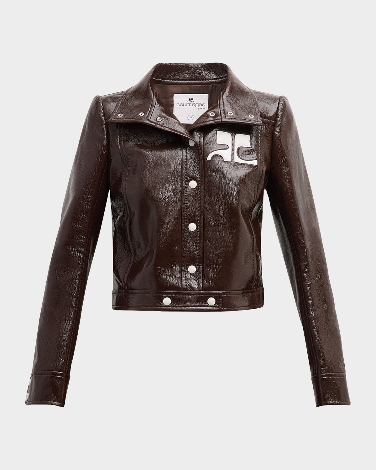 Courreges Textured Vinyl Crop Jacket