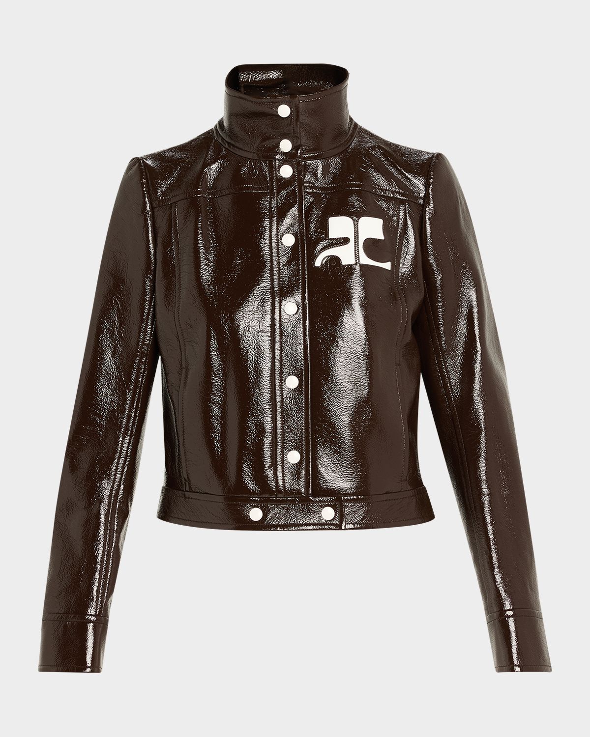 Courreges Textured Vinyl Crop Jacket