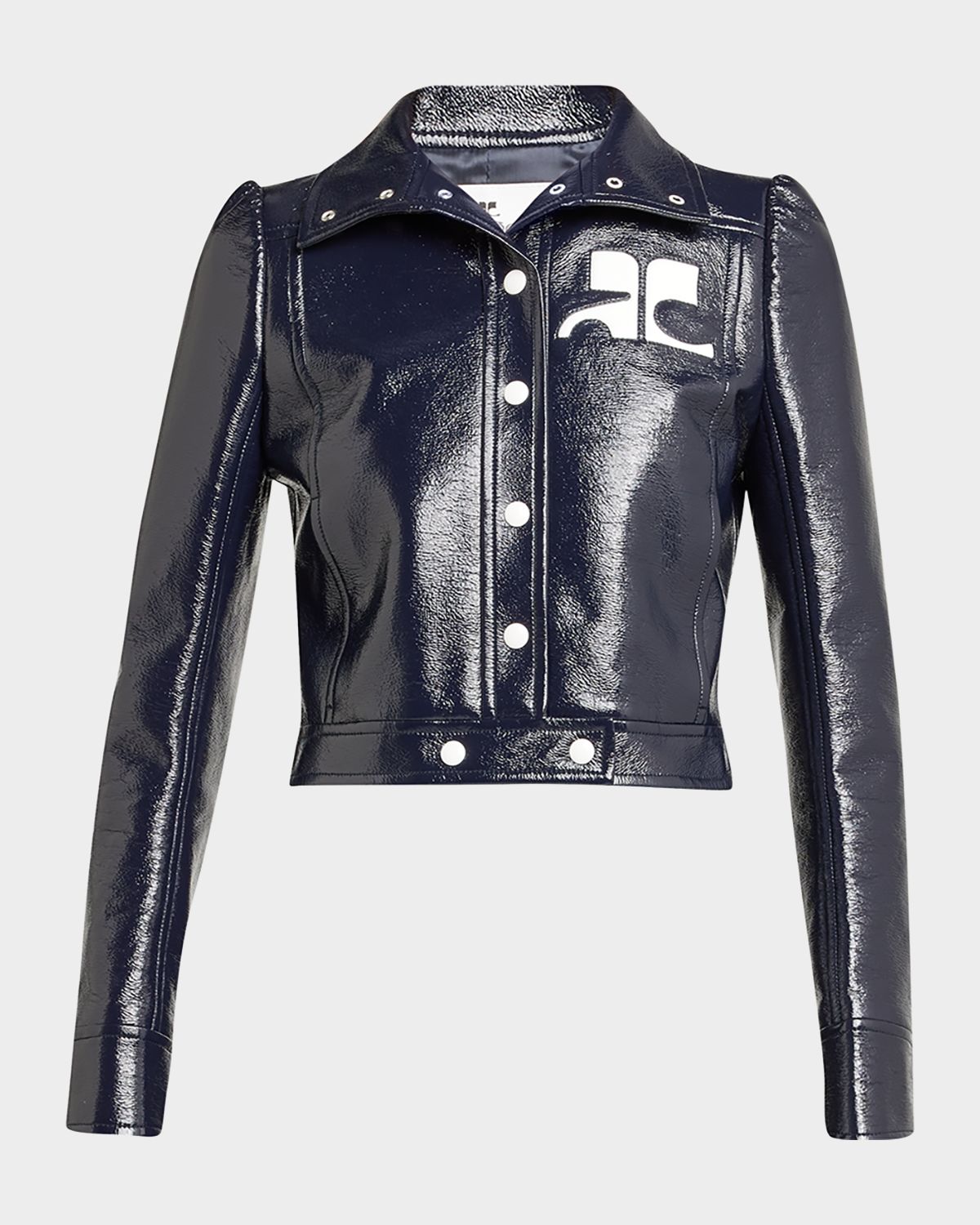 Courreges Textured Vinyl Crop Jacket