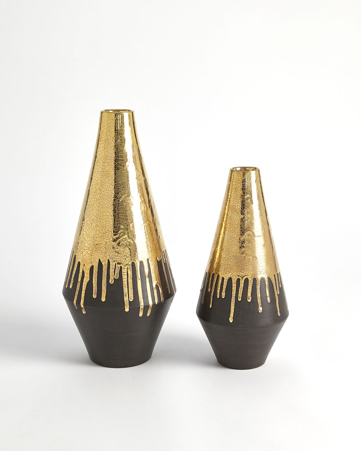 Global Views Gold Drip 16.5" Vase