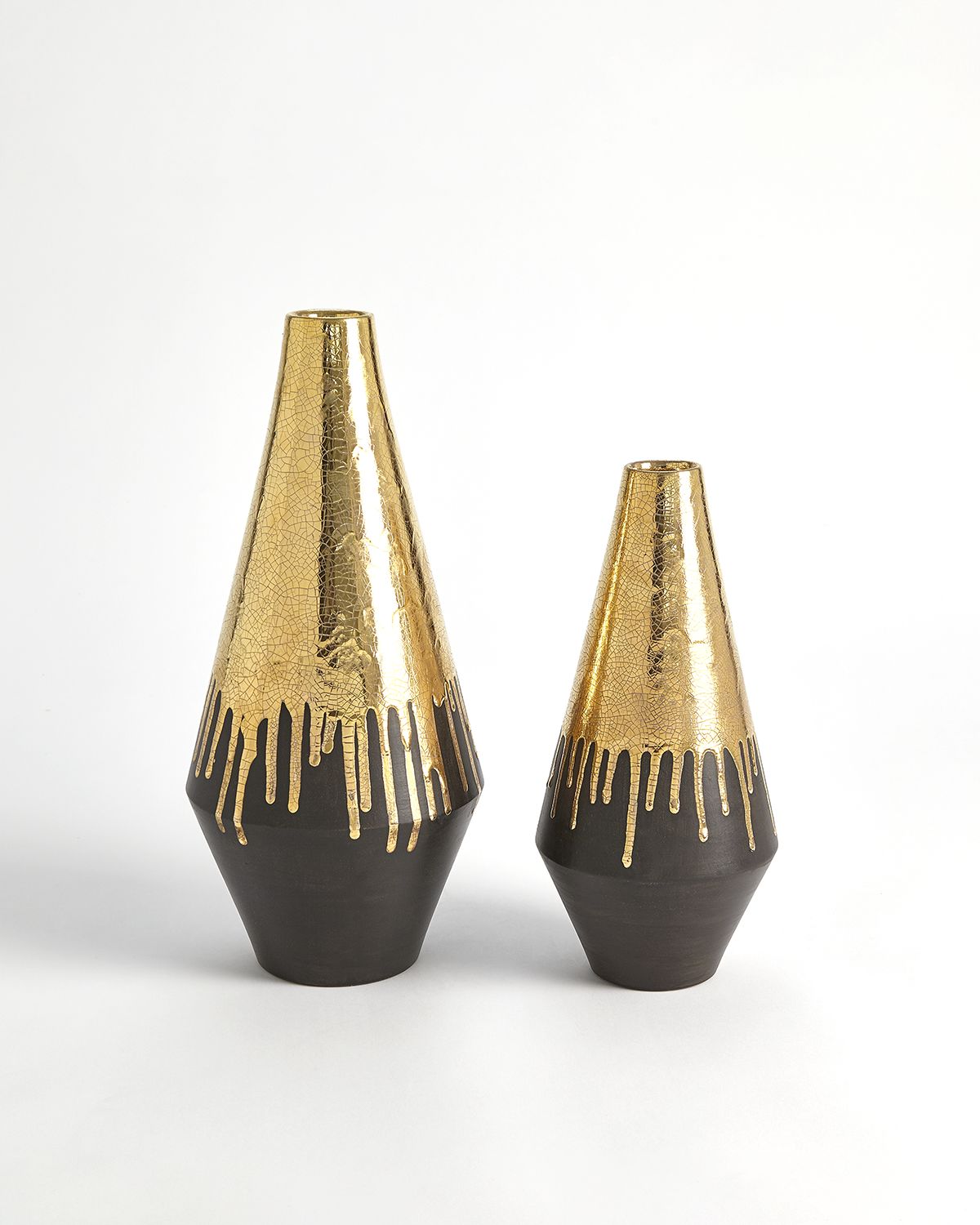 Global Views Gold Drip 13" Vase