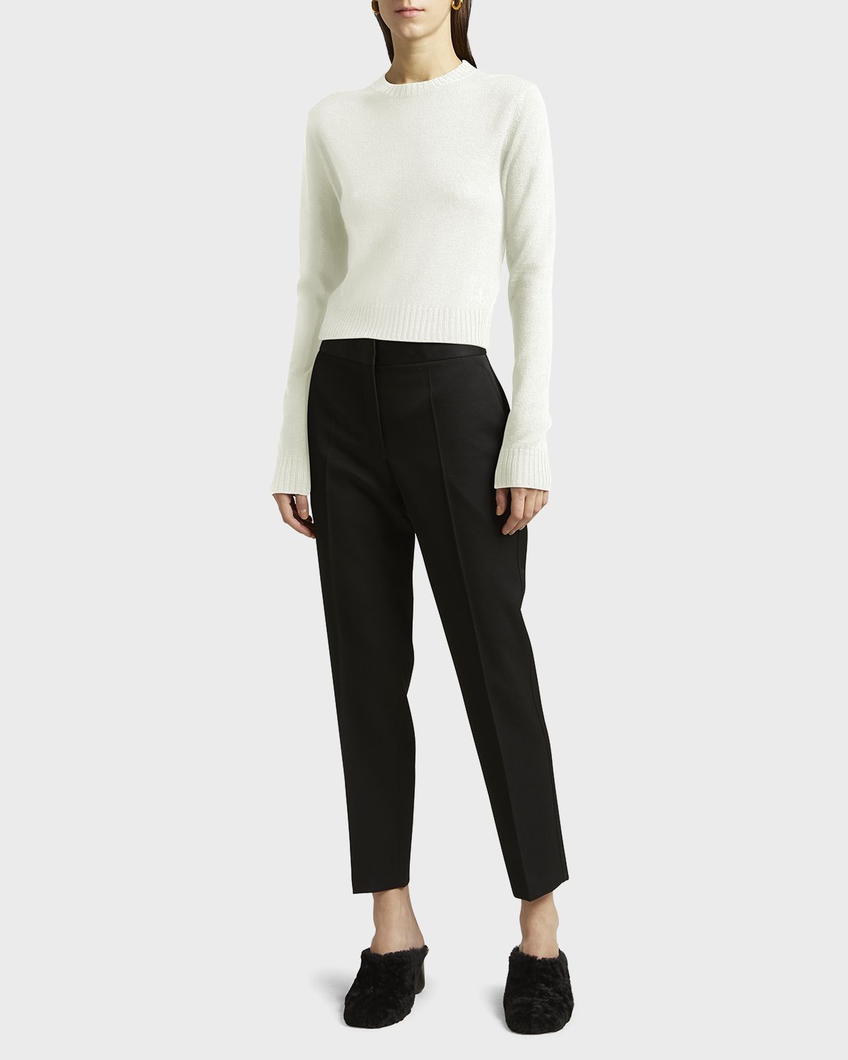 Jil Sander Straight-Leg Ankle Grain De Poudre Trousers