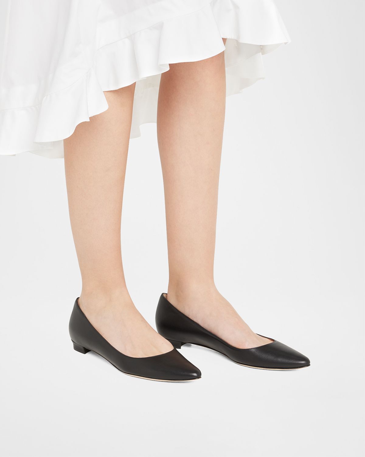 Manolo Blahnik Lanza BB Lambskin Ballerina Flats