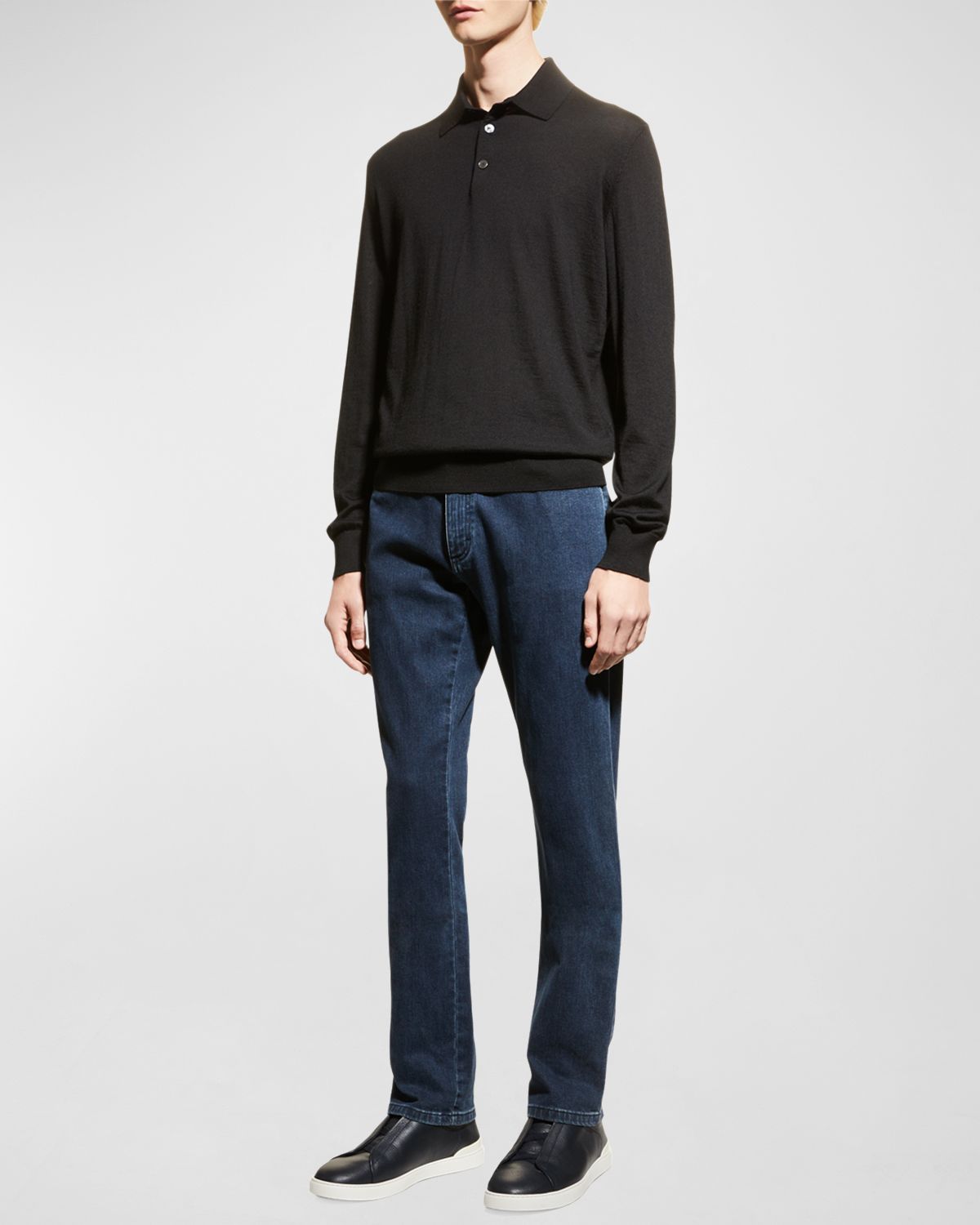 ZEGNA Men 's Cashmere-Silk Polo Sweater