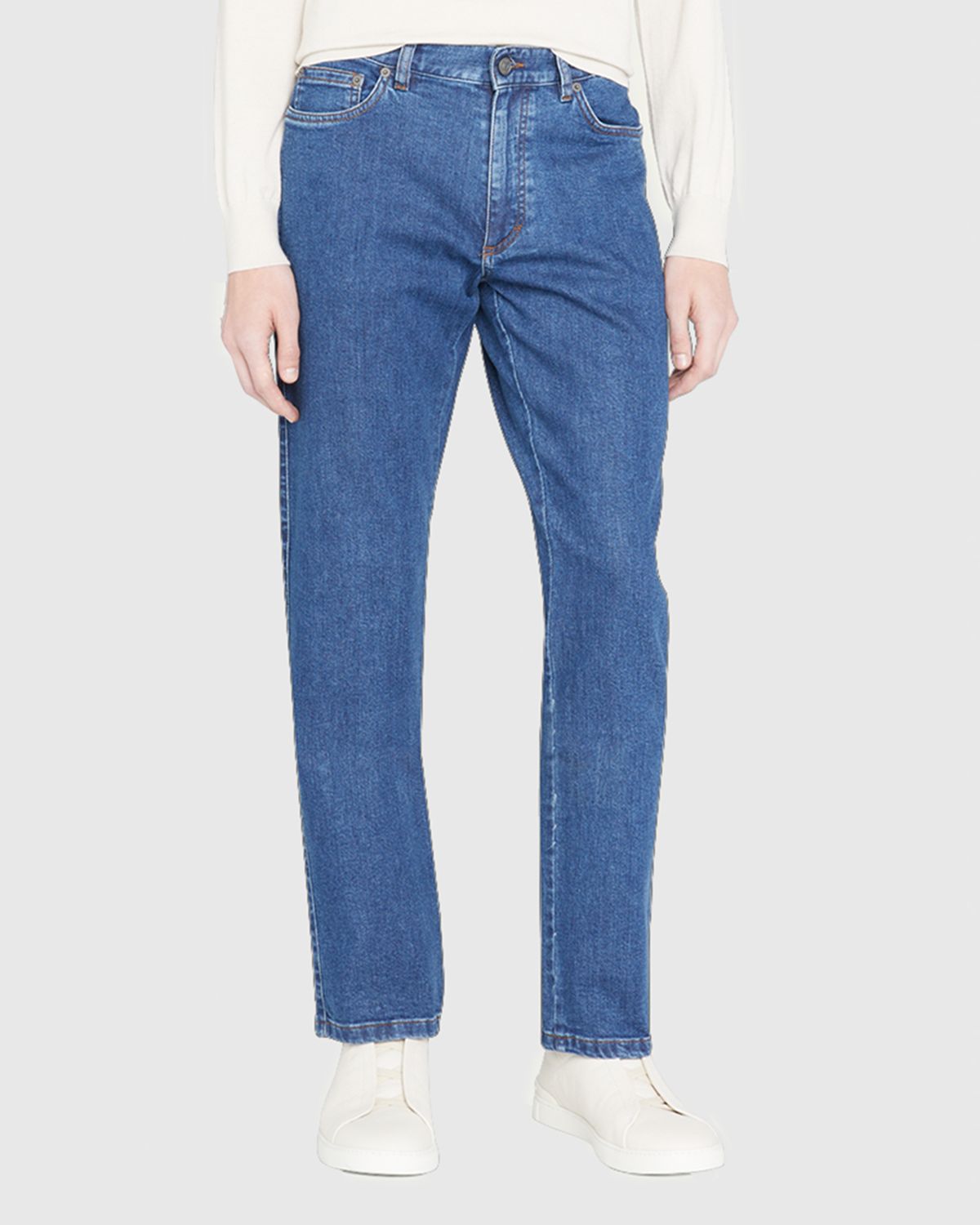 ZEGNA Men 's Stonewash Denim 5-Pocket Jeans