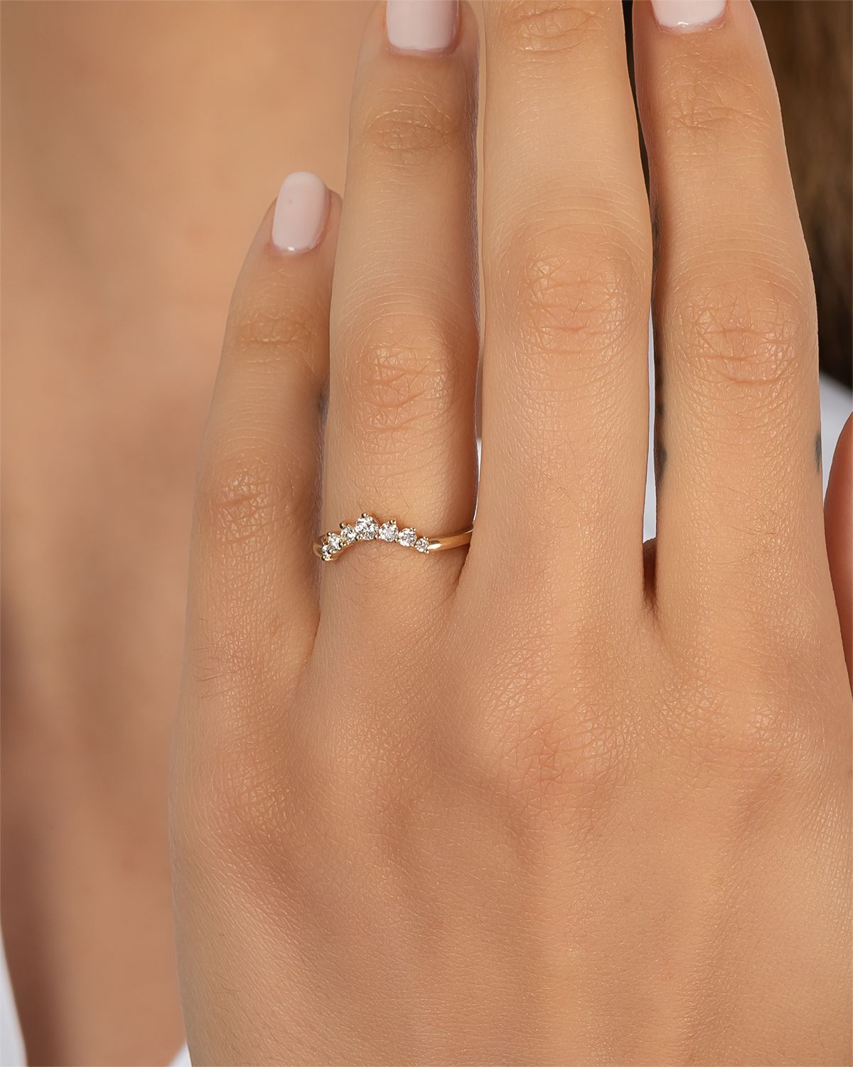 Zoe Lev Jewelry Diamond Arch Ring, Size 7