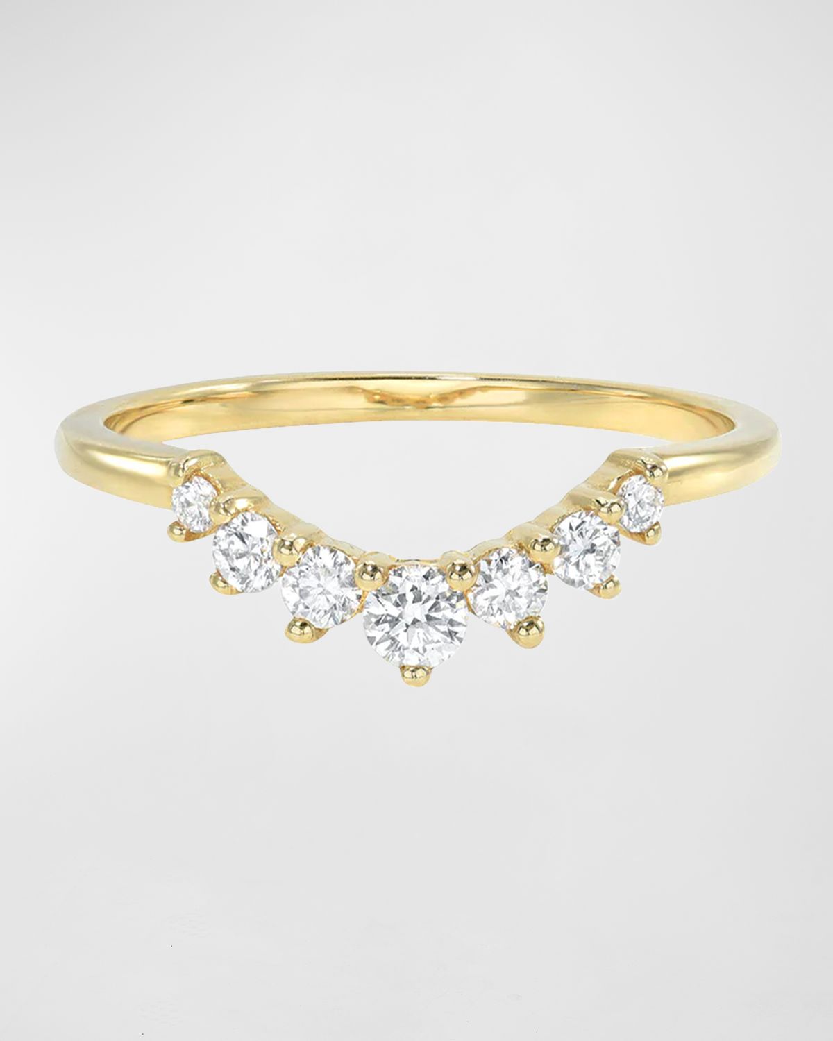 Zoe Lev Jewelry Diamond Arch Ring, Size 7