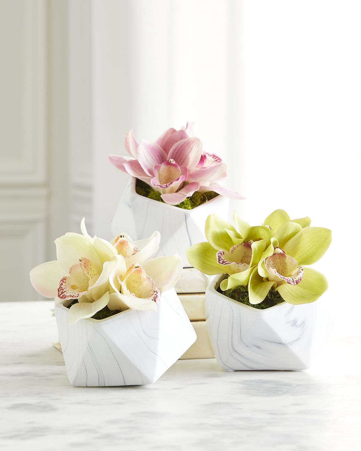 T & C Floral Company Orchid Faux Florals in Ceramic Geometric Pot - 12" | Thumbnail 3 T & C Floral Company Orchid Faux Florals in Ceramic Geometric Pot - 12" | Thumbnail 3