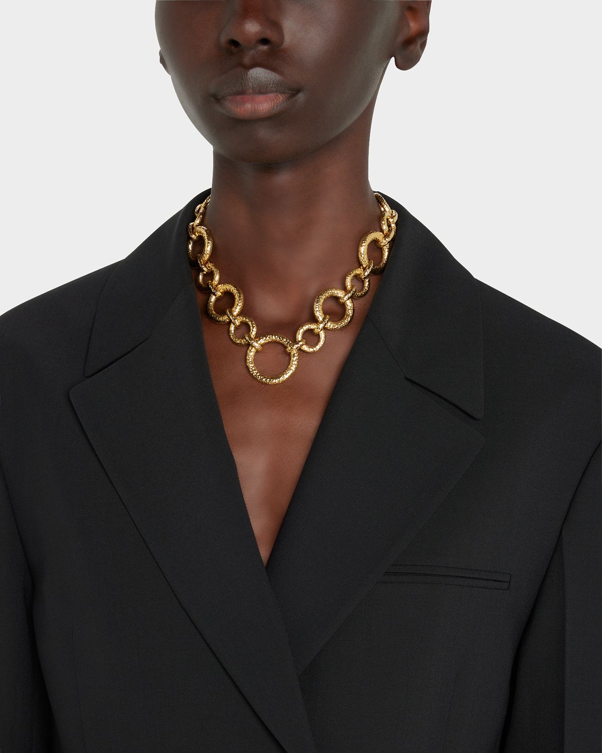 Ben-Amun Gold Hammered Chain Necklace with Toggle