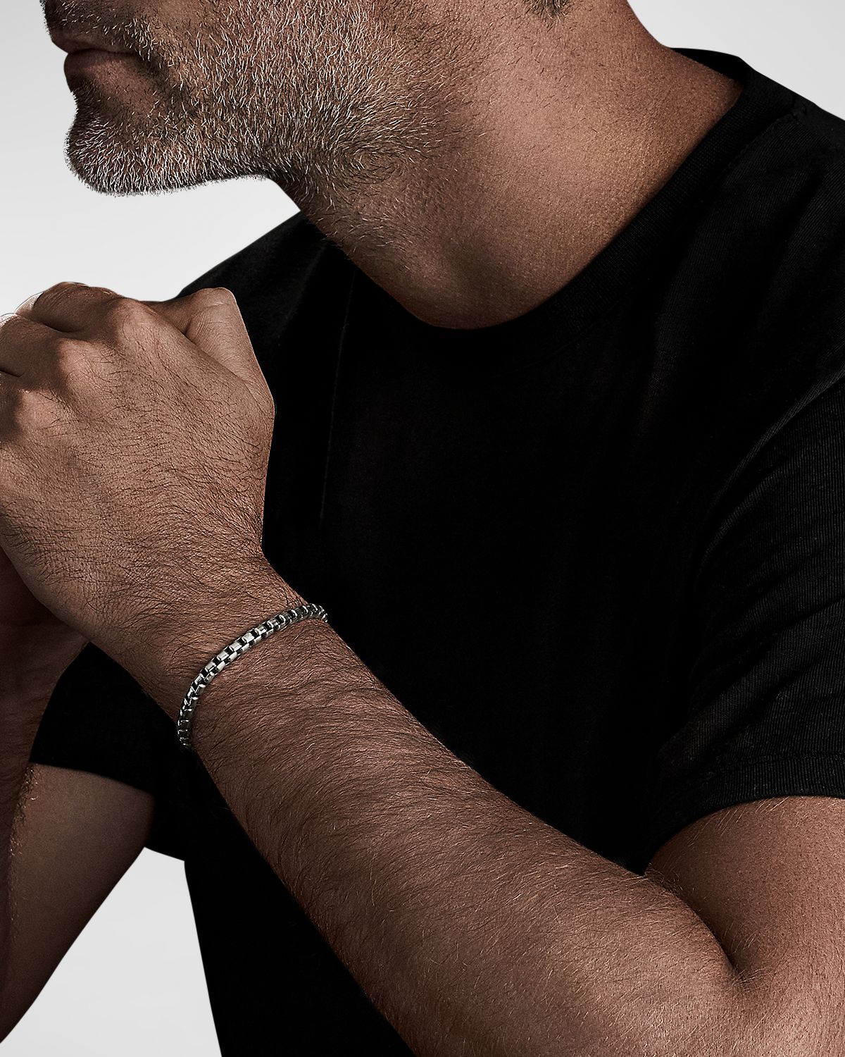 David Yurman Men 's Box Chain Bracelet in Silver, 5mm, Size 7.5"