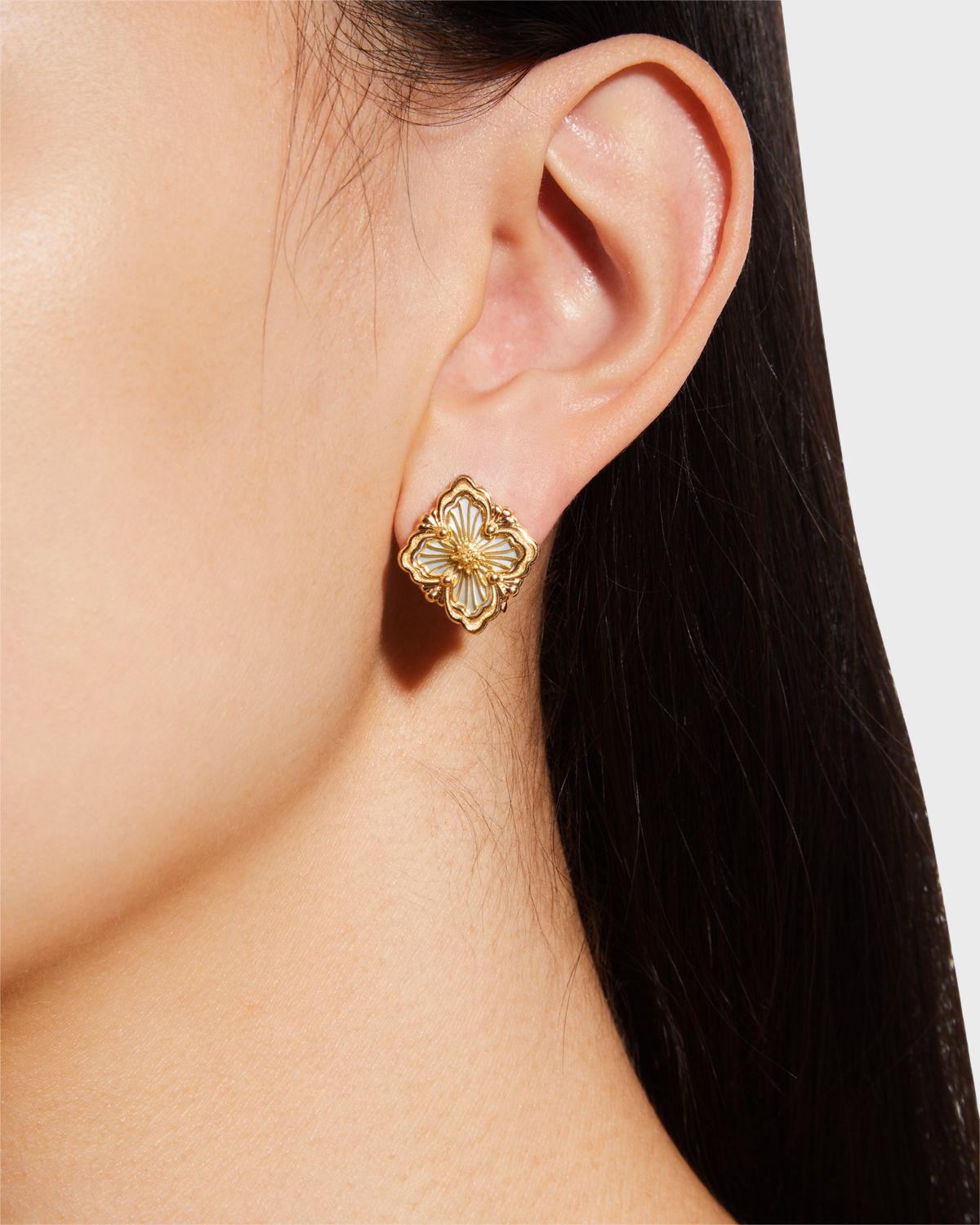 Buccellati Opera Tulle 18K Gold Mother-of-Pearl Earrings