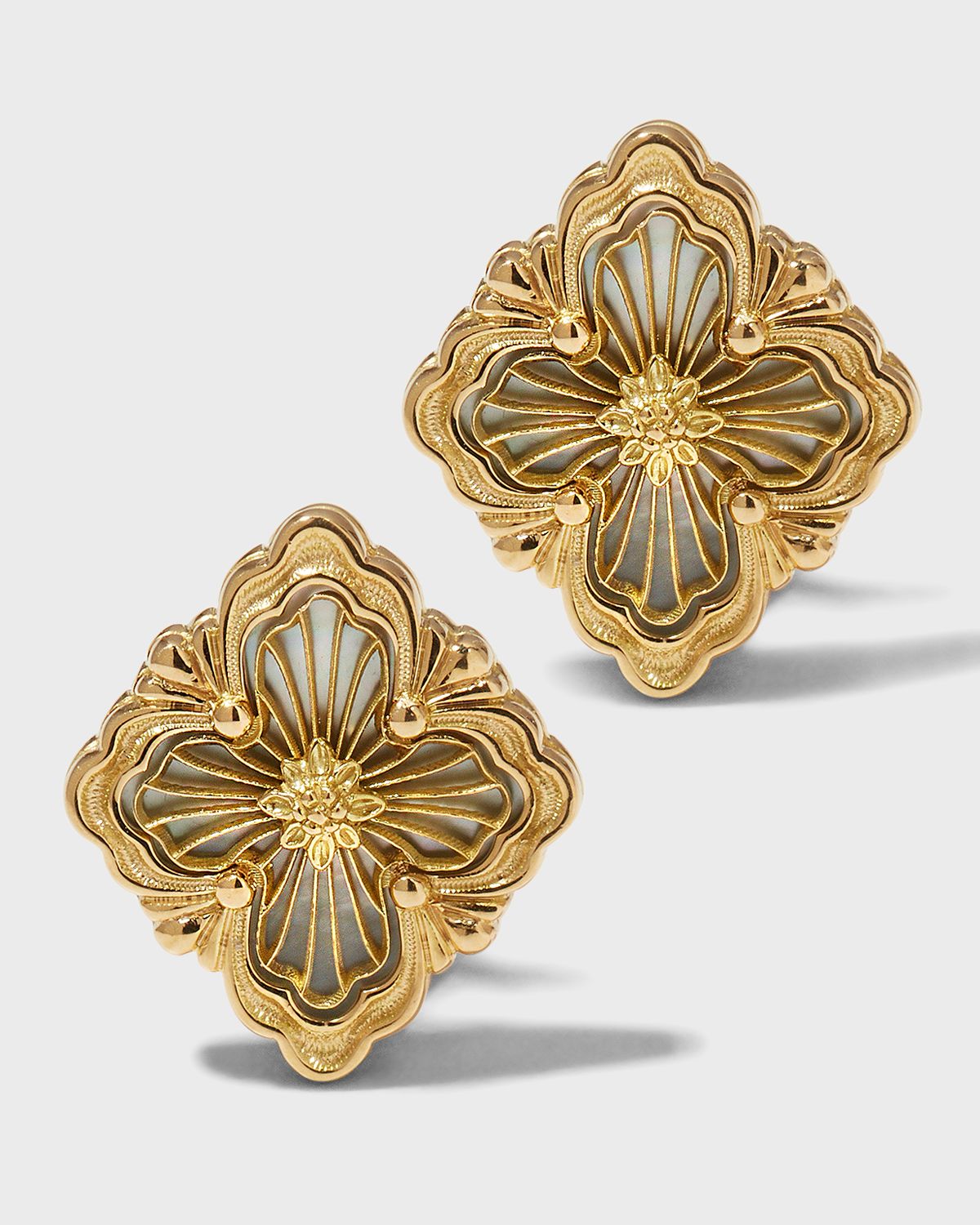 Buccellati Opera Tulle 18K Gold Mother-of-Pearl Earrings