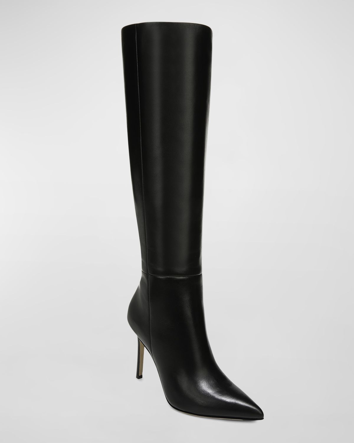 Veronica Beard 95mm Lisa Leather Stiletto Wide-Calf Knee Boots