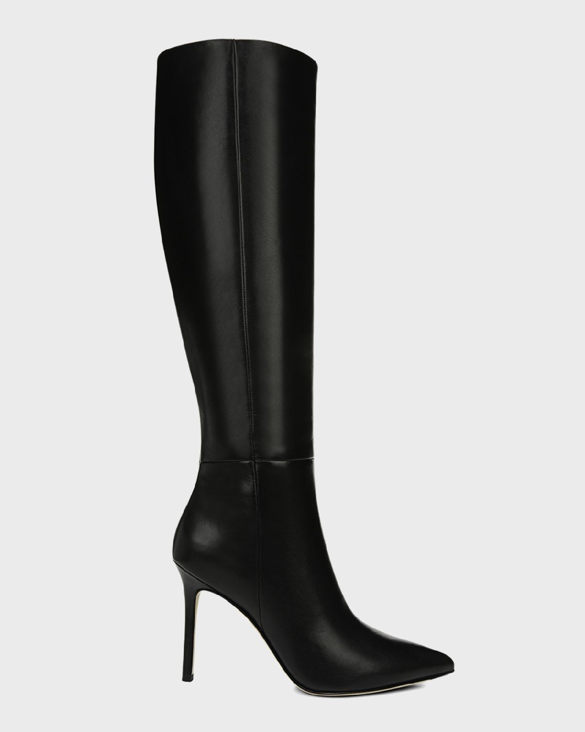 Veronica Beard 95mm Lisa Leather Stiletto Wide-Calf Knee Boots