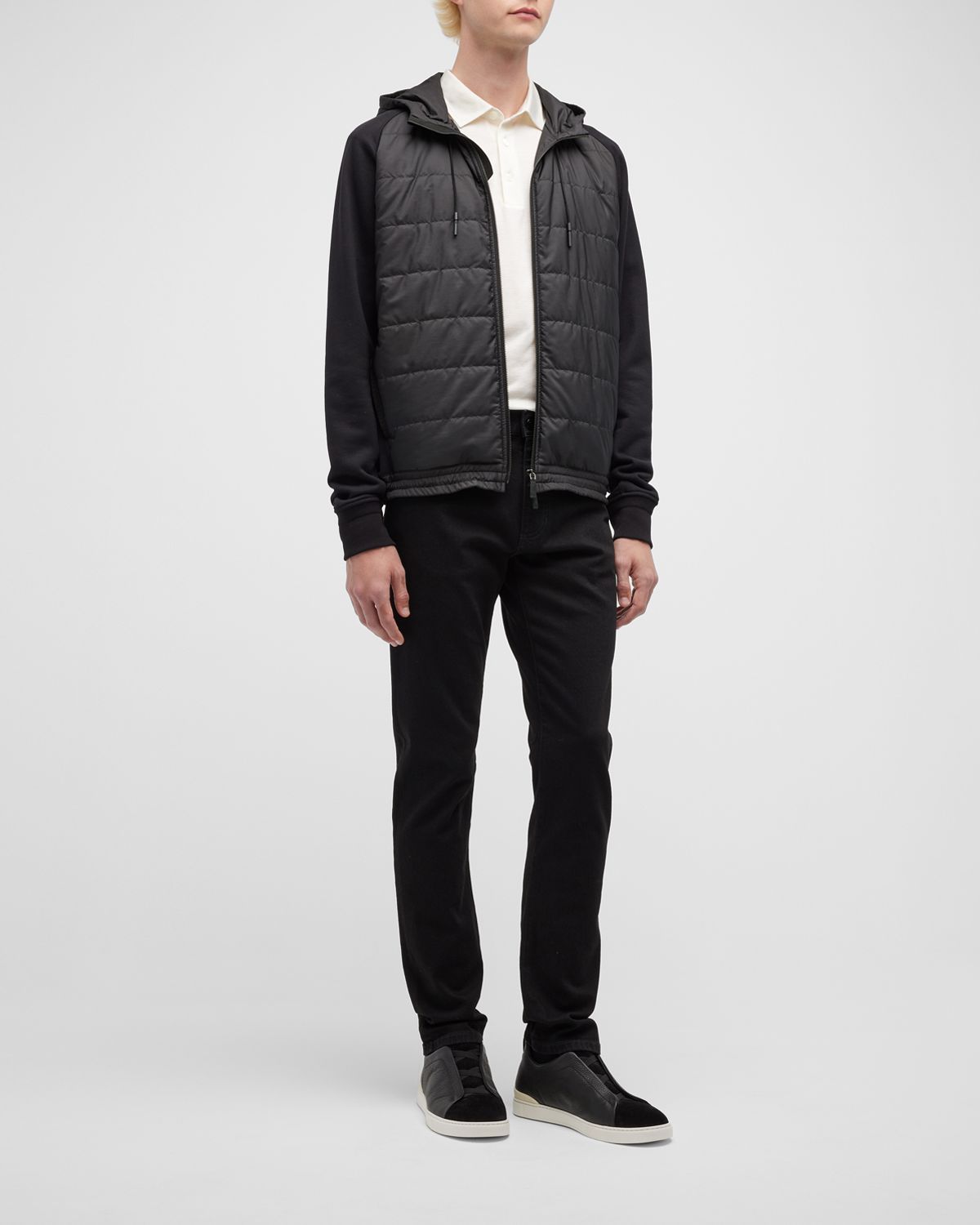 ZEGNA Men 's 5-Pocket Black Wash Denim Jeans