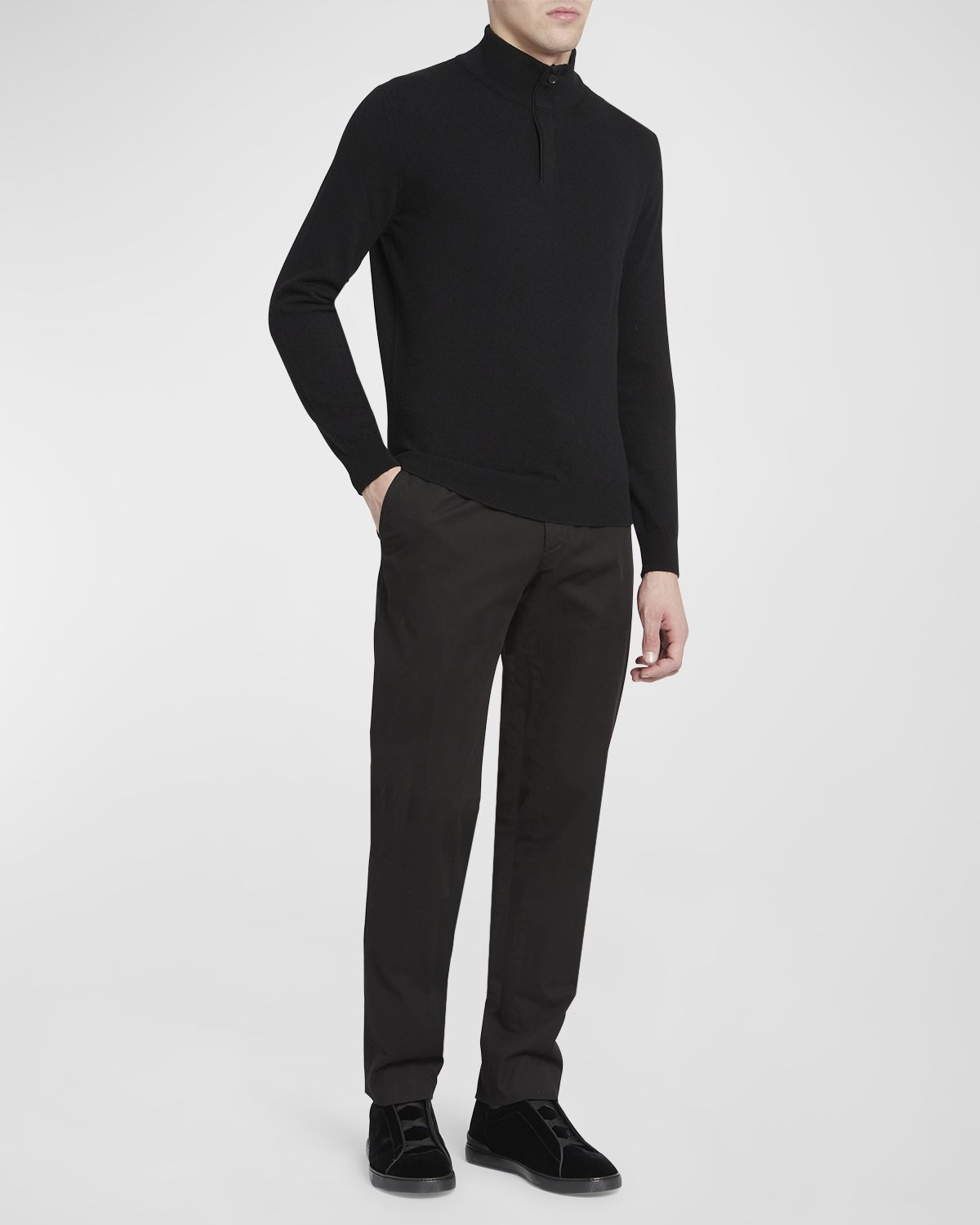 ZEGNA Men 's Cashmere Quarter-Zip Sweater