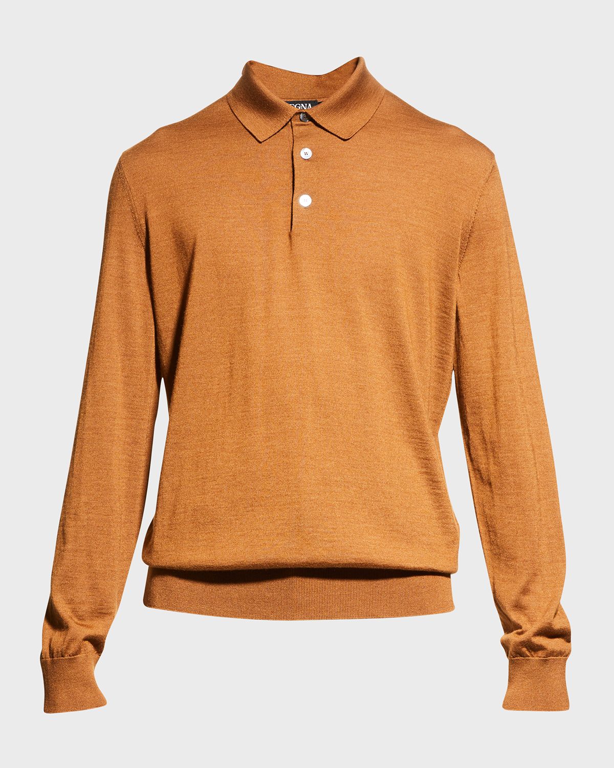 ZEGNA Men 's Cashmere-Silk Polo Sweater | Thumbnail 8 ZEGNA Men 's Cashmere-Silk Polo Sweater | Thumbnail 8