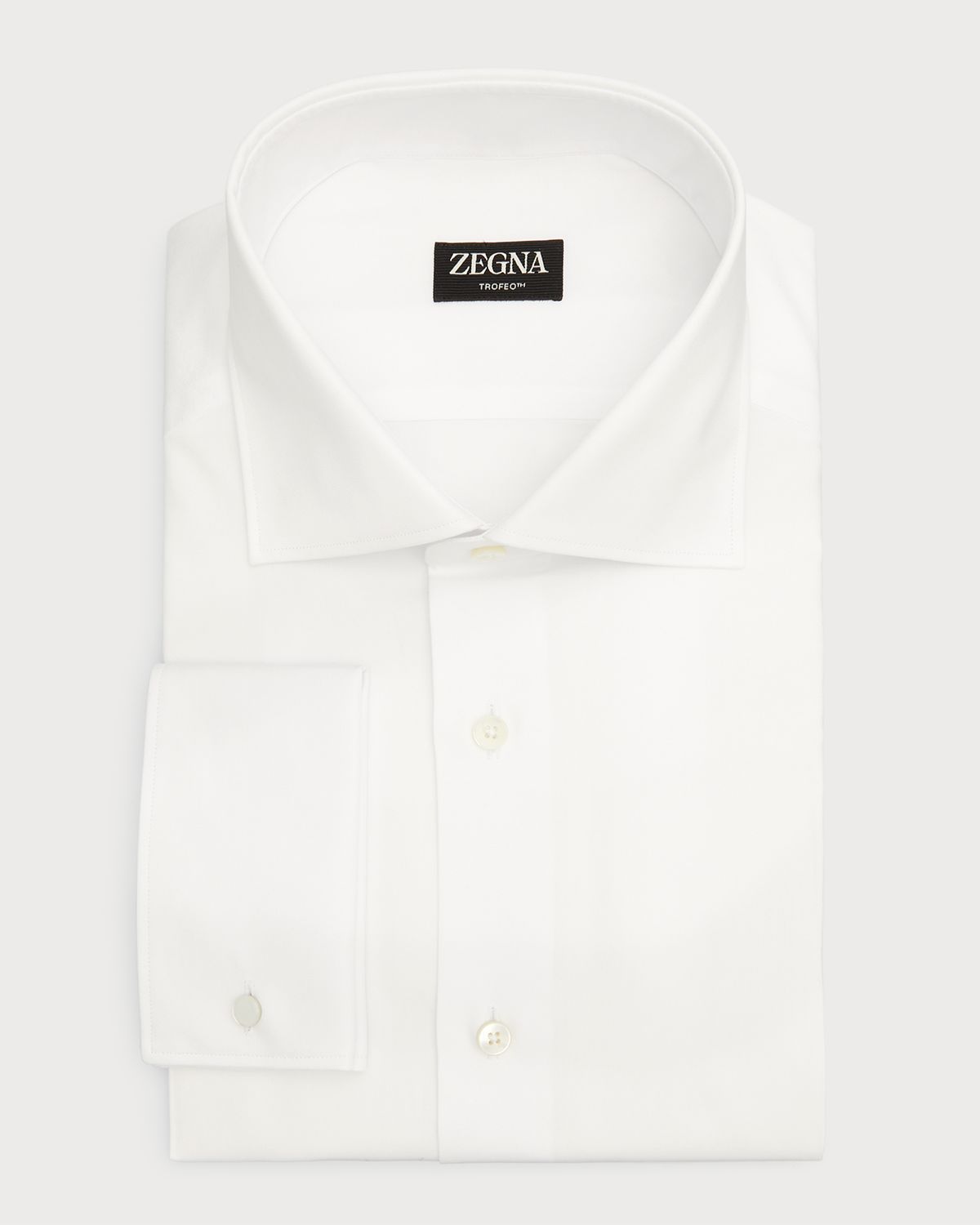 ZEGNA Men 's Trofeo Cotton Dress Shirt w/ French Cuffs