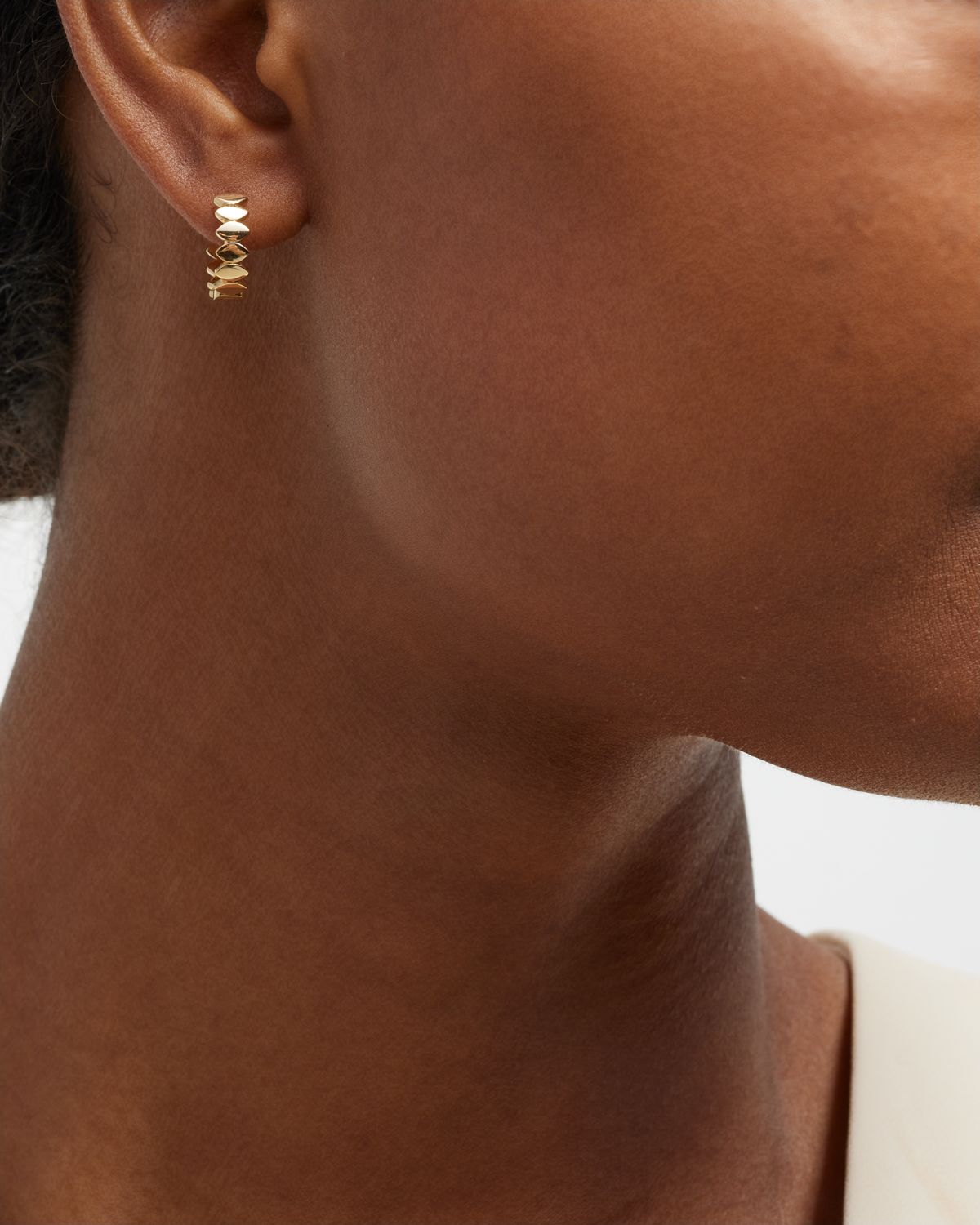 Sydney Evan Pure Marquis Huggie Hoop Earrings