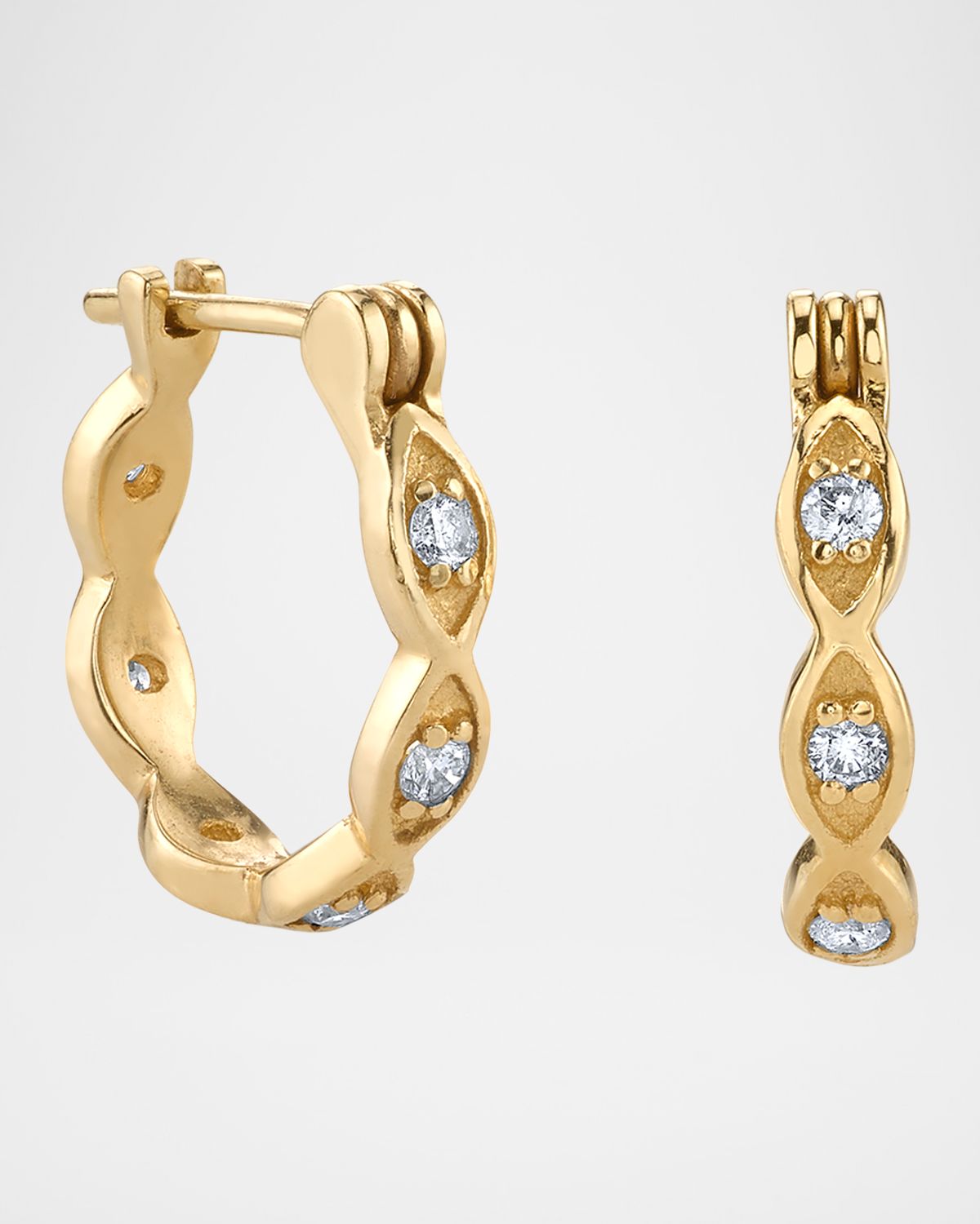 Sydney Evan Marquis Huggie Hoop Earrings