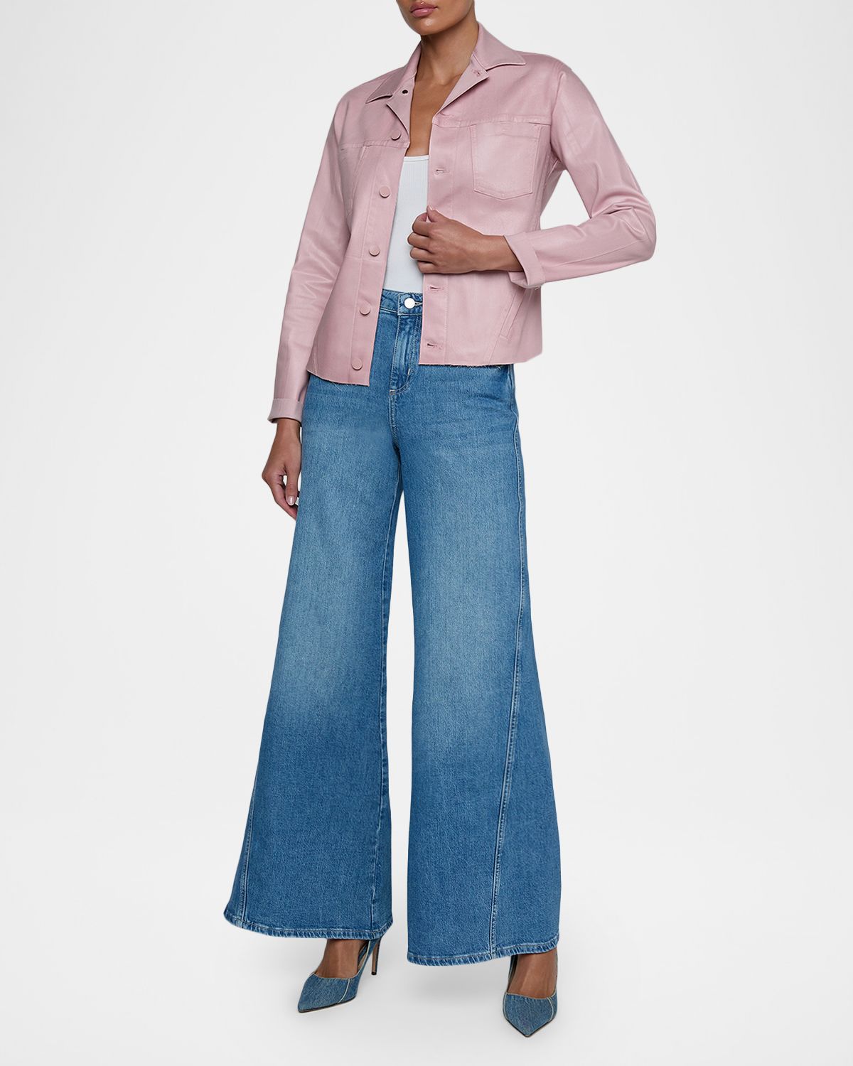 L 'Agence Janelle Slim Coated Denim Jacket | Thumbnail 5 L 'Agence Janelle Slim Coated Denim Jacket | Thumbnail 5