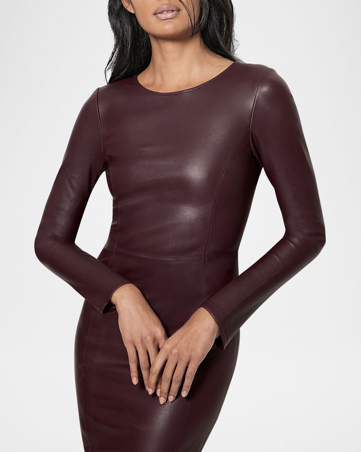 AS by DF Mrs. Smith Stretch Leather Knee-Length Dress