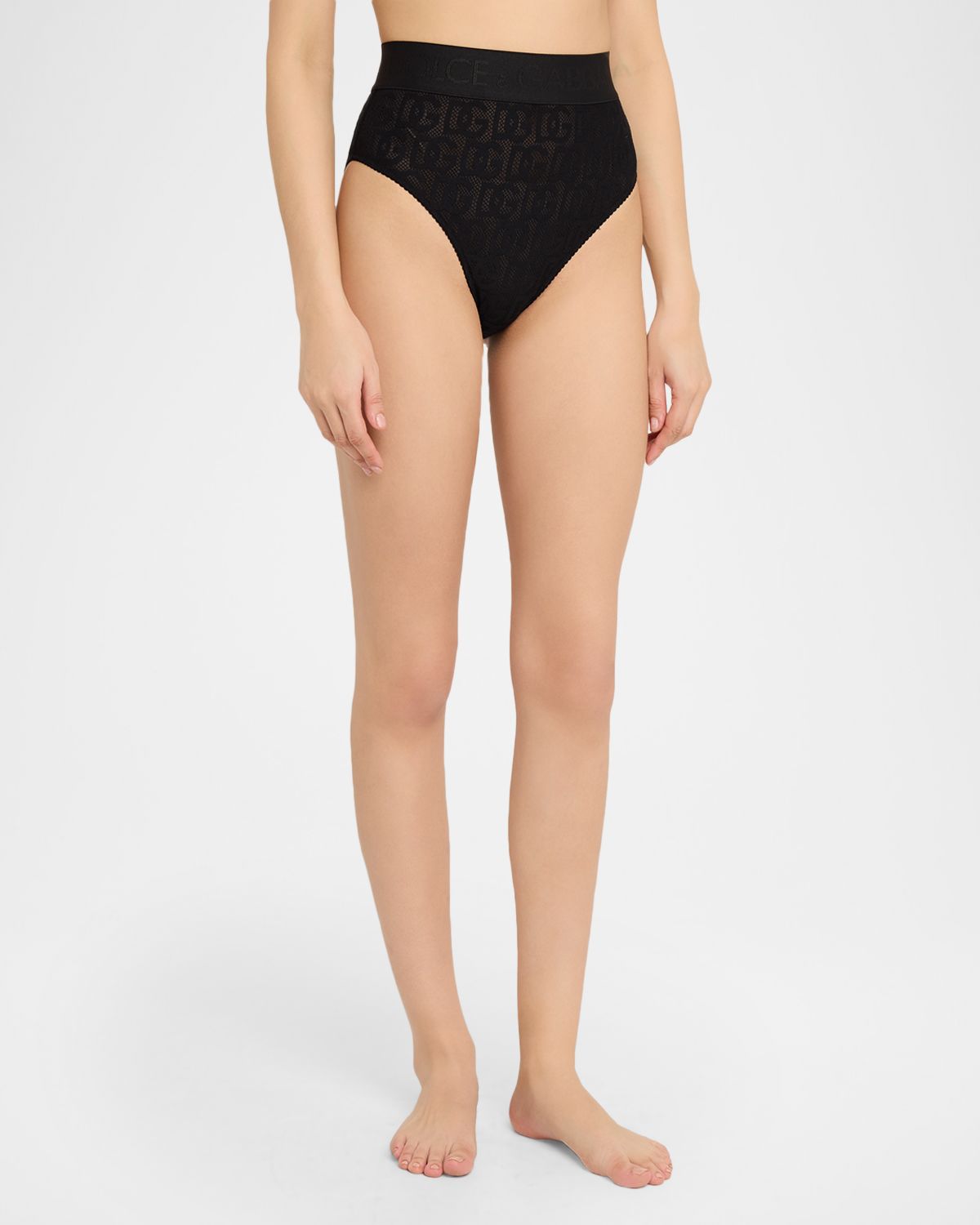 Dolce & Gabbana Logo Tulle High-Rise Briefs