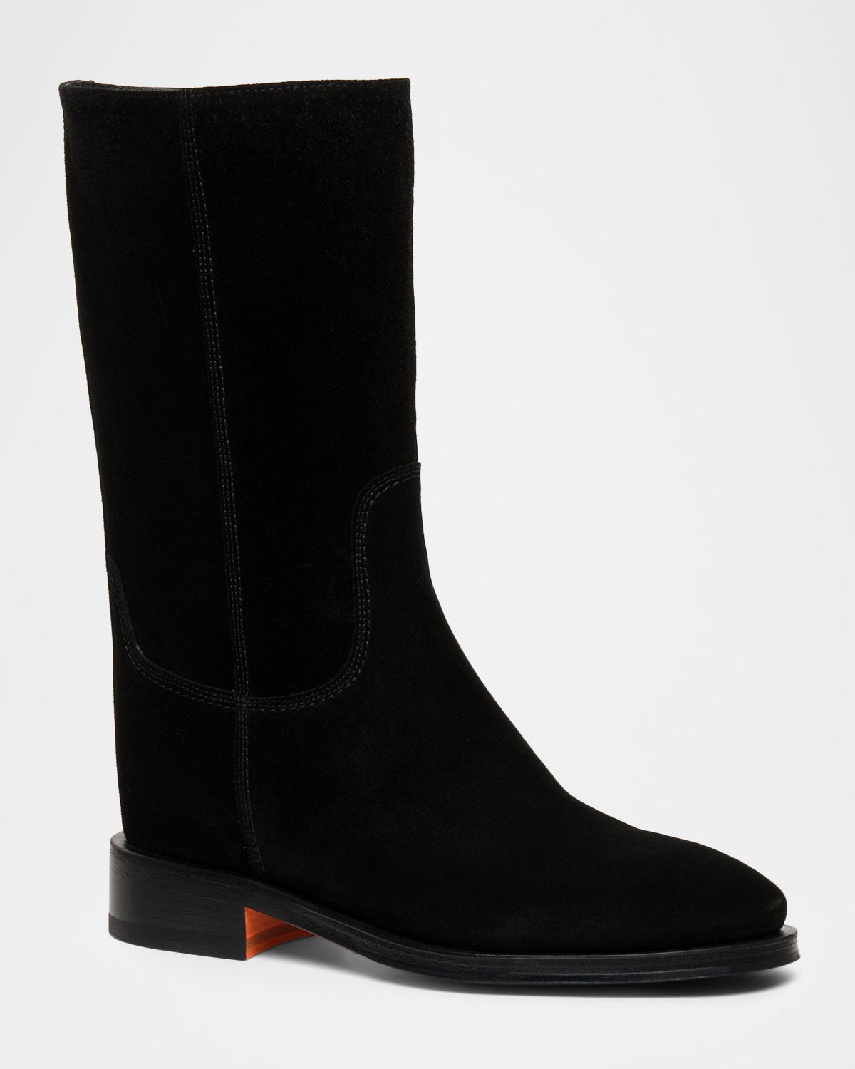 Santoni Fleeces Suede Tall Ranch Boots