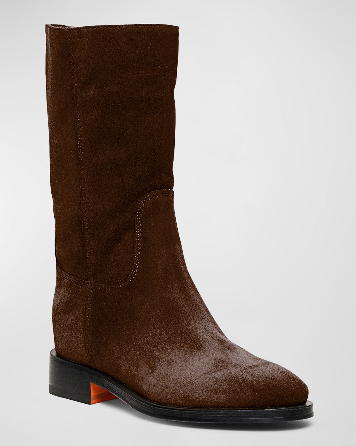 Santoni Fleeces Suede Tall Ranch Boots