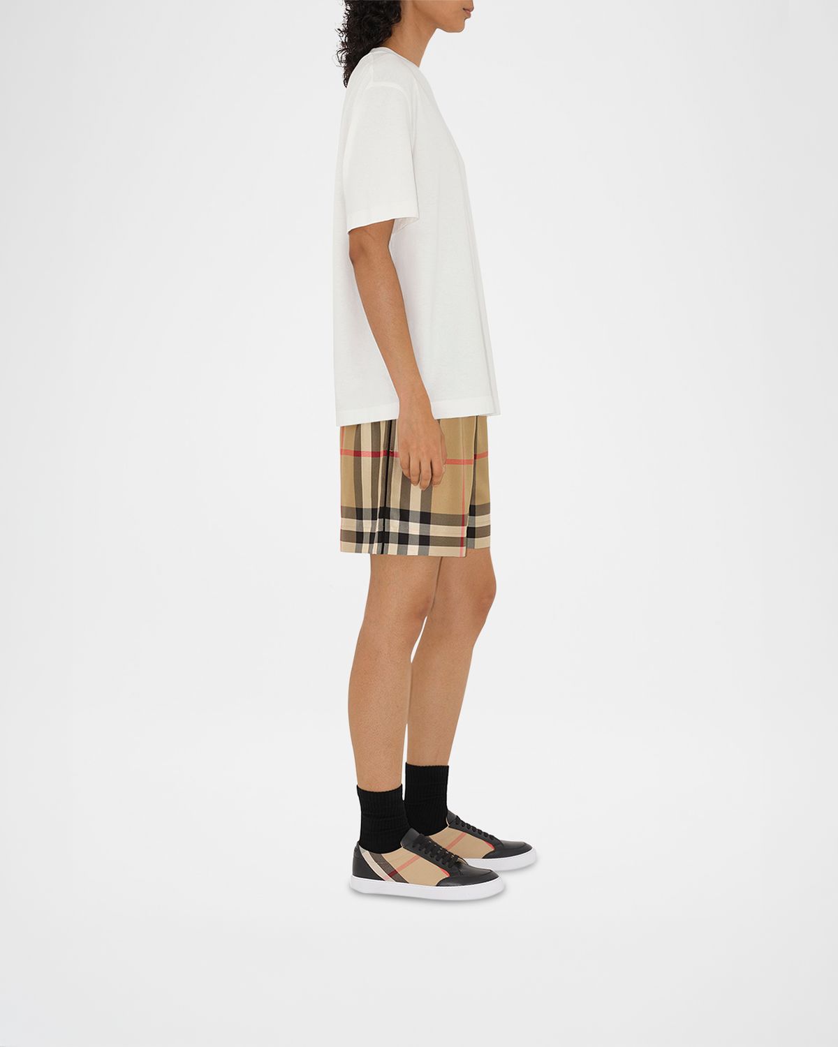 Burberry Salmond Check Leather Low-Top Sneakers