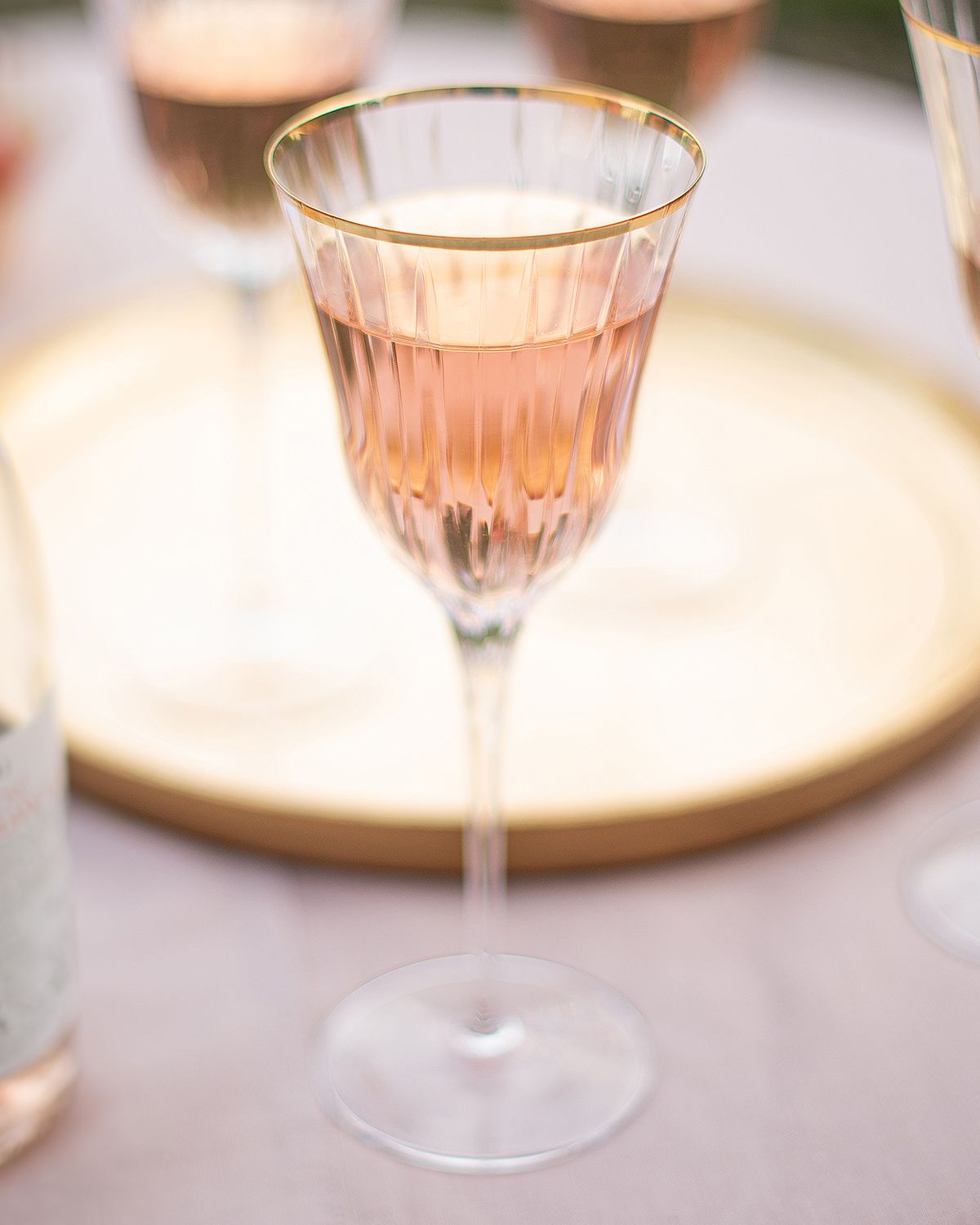 Vietri Natalia Gold Rim Water Glass