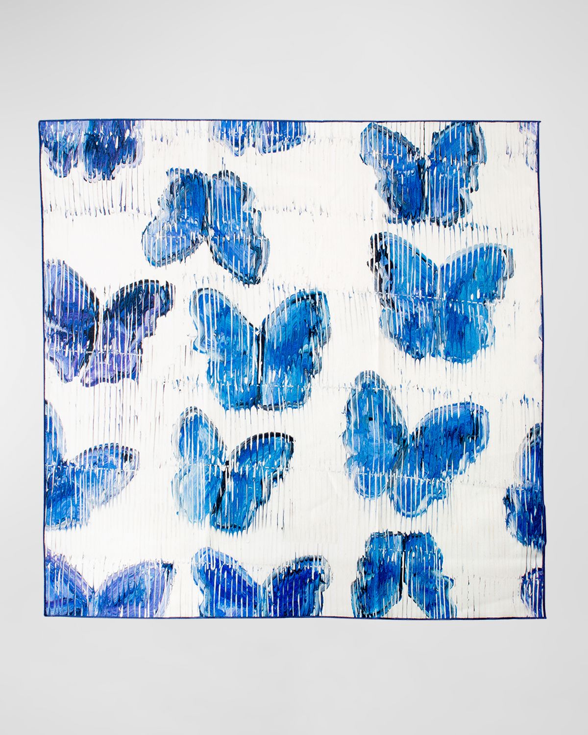 Hunt Slonem Blue Butterflies Cotton Dinner Napkin - 20"