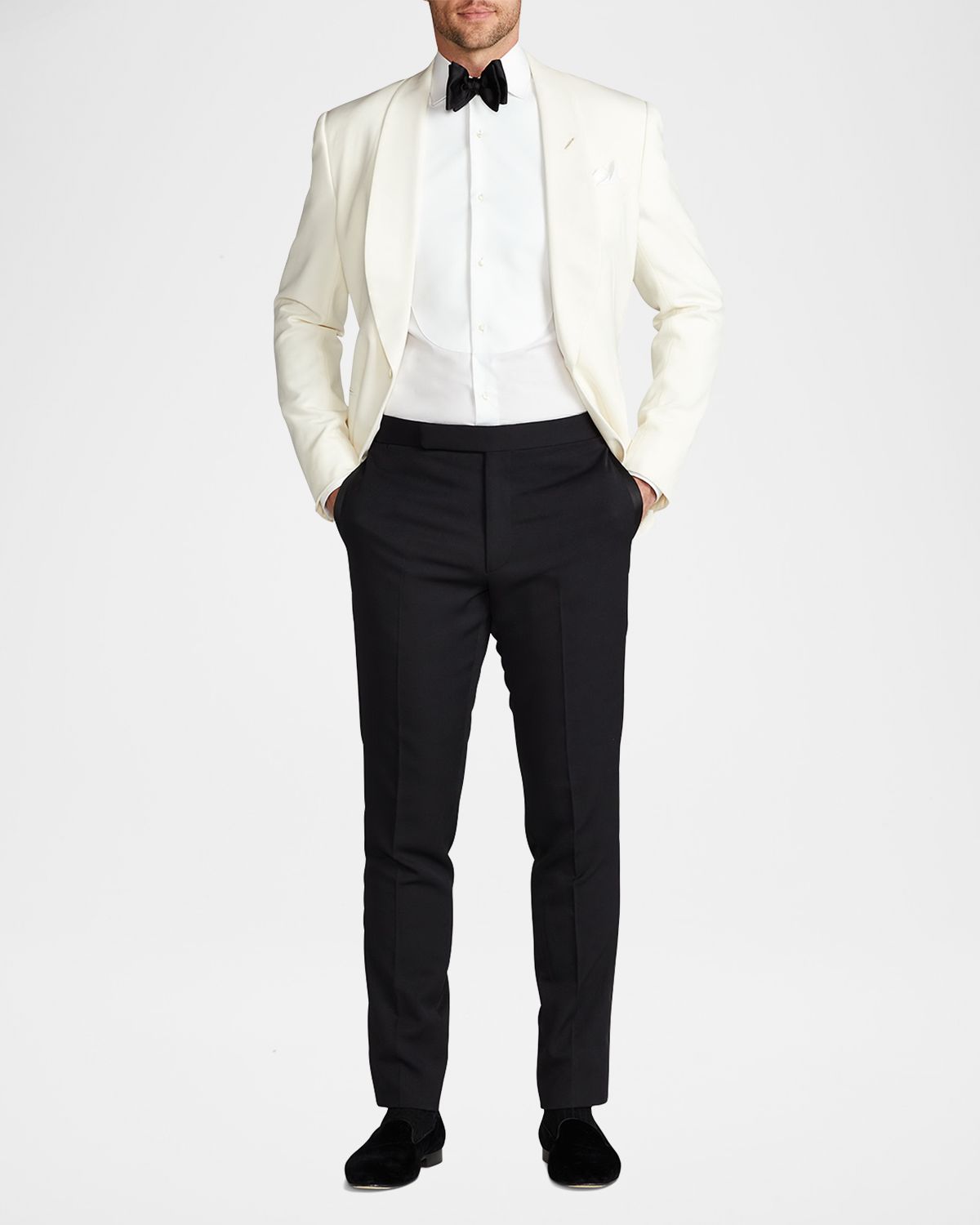 Ralph Lauren Purple Label Men 's Aston Piqué Bib French Cuff Dress Shirt