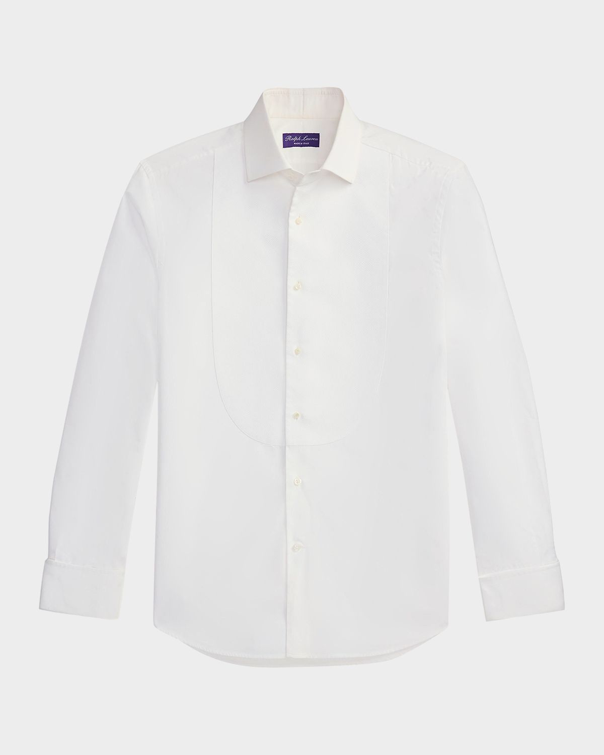 Ralph Lauren Purple Label Men 's Aston Piqué Bib French Cuff Dress Shirt