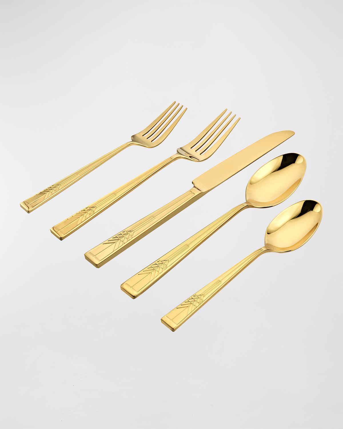 Ricci Silversmith 20-Piece Frank Lloyd Wrights Tree of Life Flatware Set, Gold