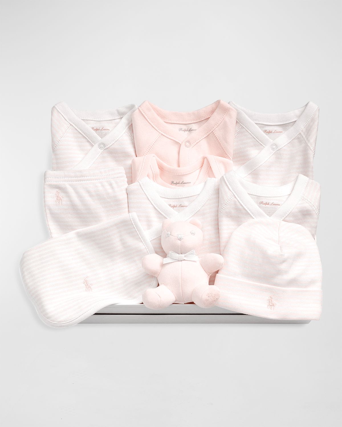 Polo Ralph Lauren Girl 's 11-Piece Organic Cotton Essential Gift Box Set, Size Newborn-9M