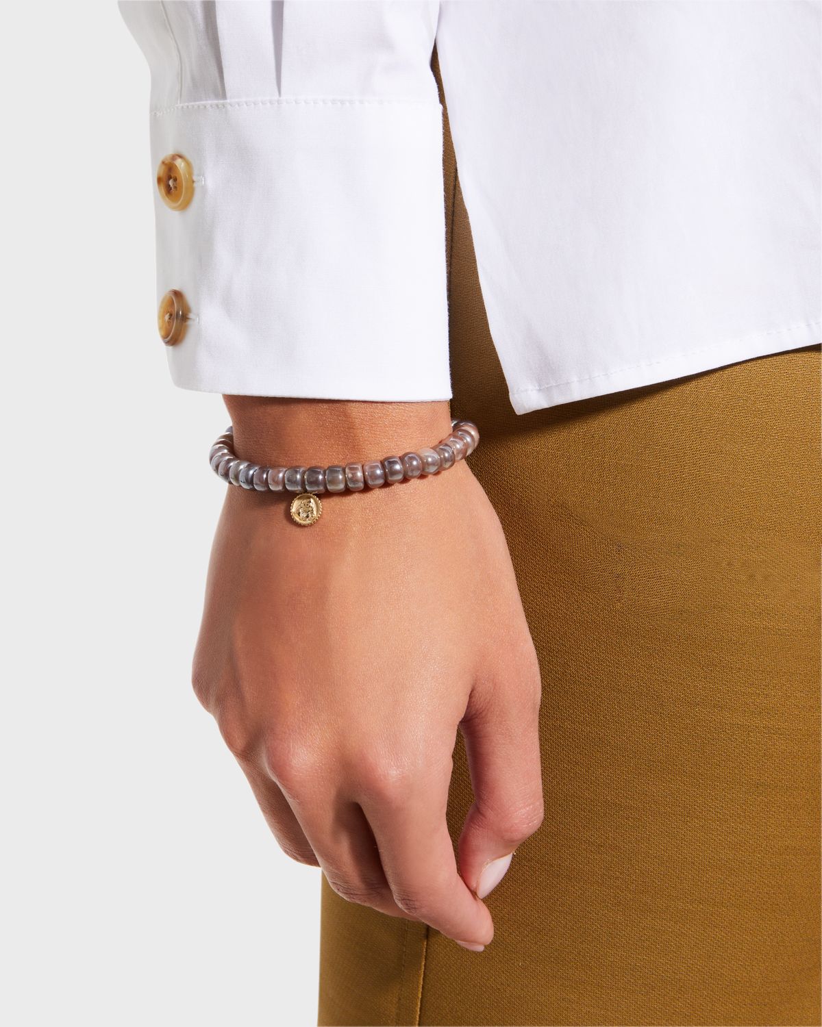 Sydney Evan Mystic Mauve Moonstone Smooth Rondelle Bracelet