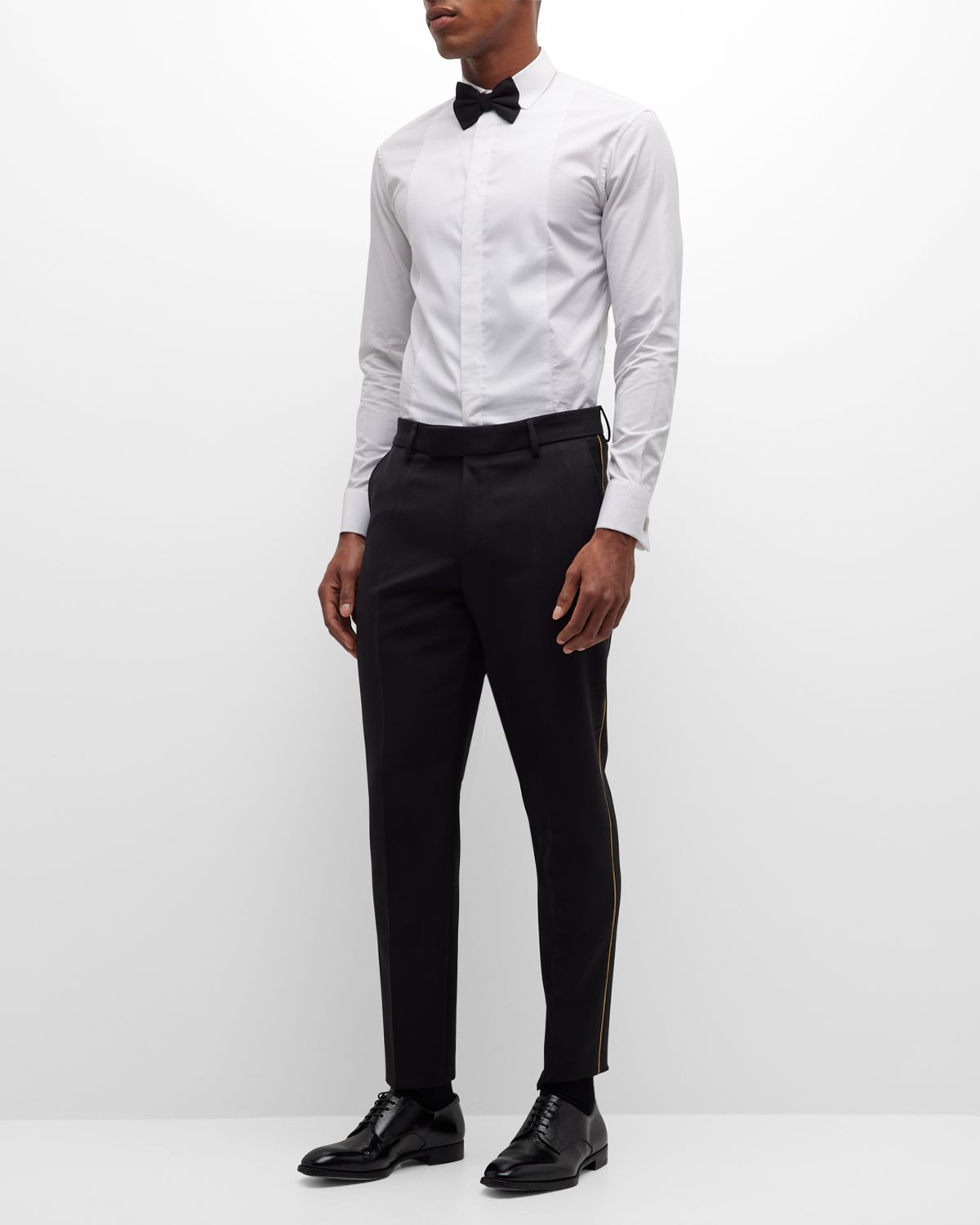 BOSS Men 's Wool-Blend Solid Tuxedo Pants