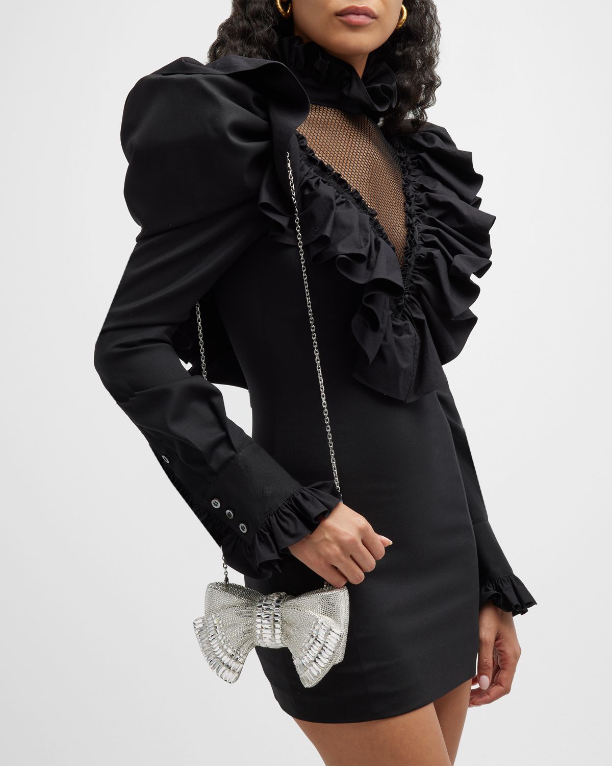 Judith Leiber Couture Bow Deco Crystal Minaudiere